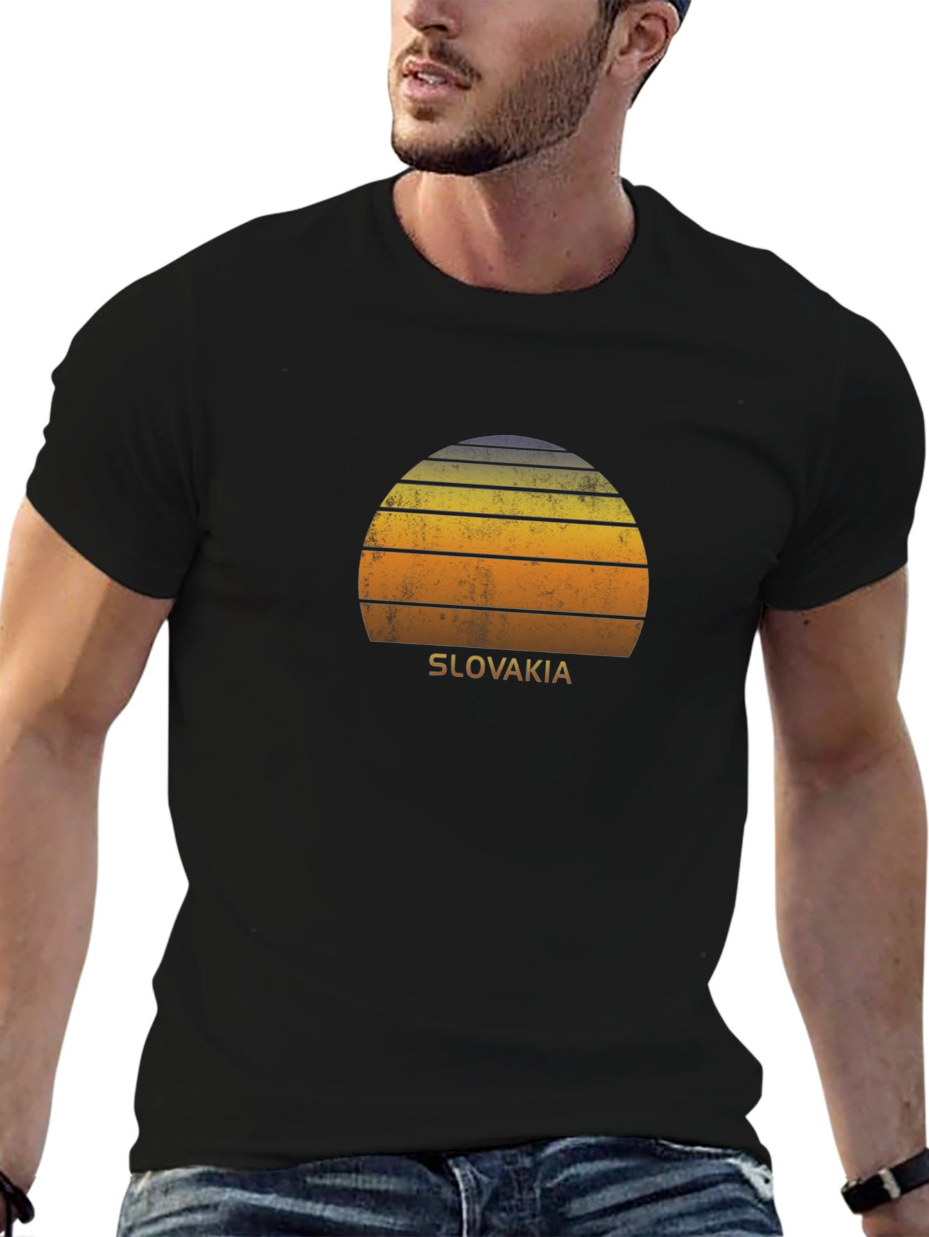 Retro Slovakia Sunset Graphic T-Shirt