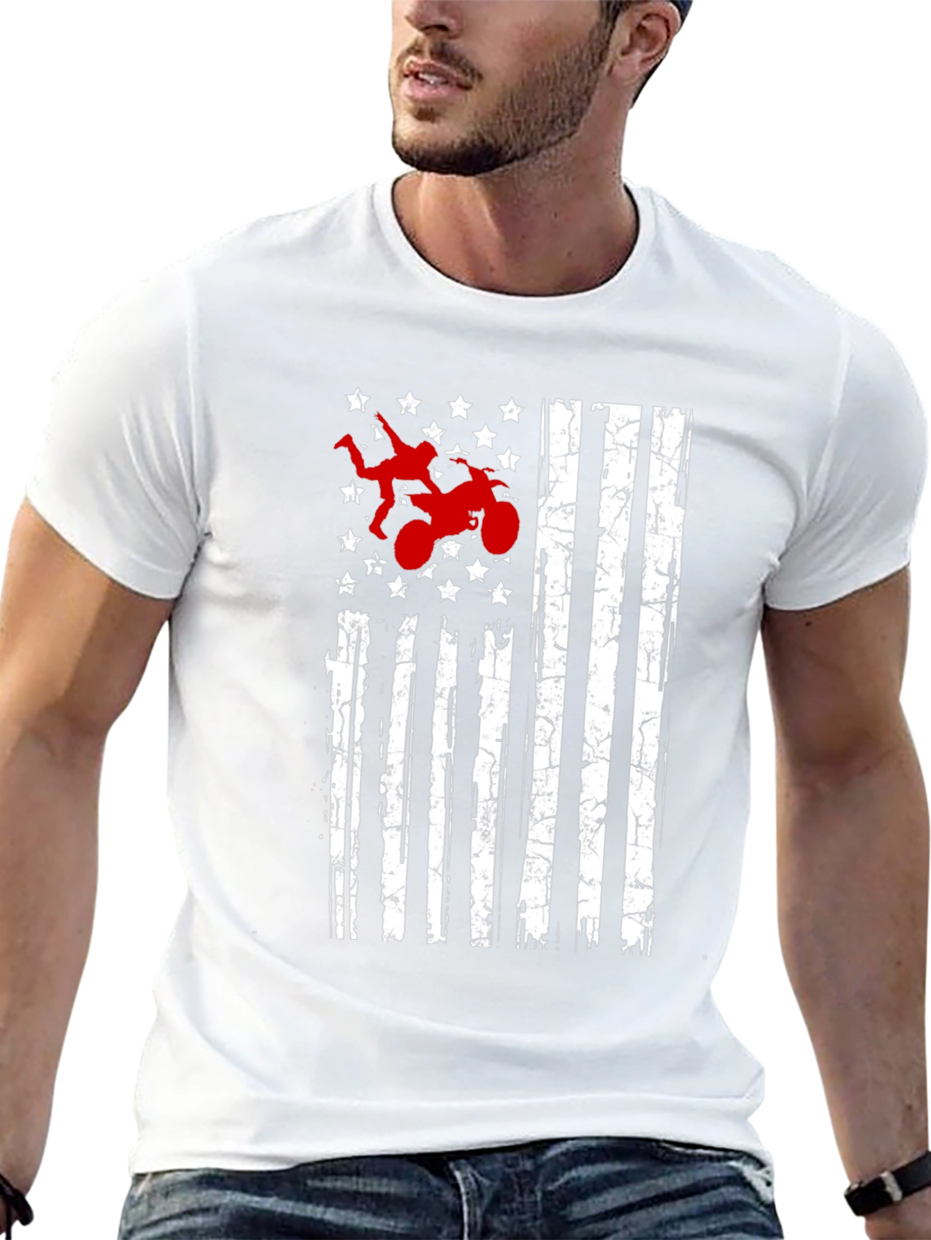 American Flag Motocross T-Shirt