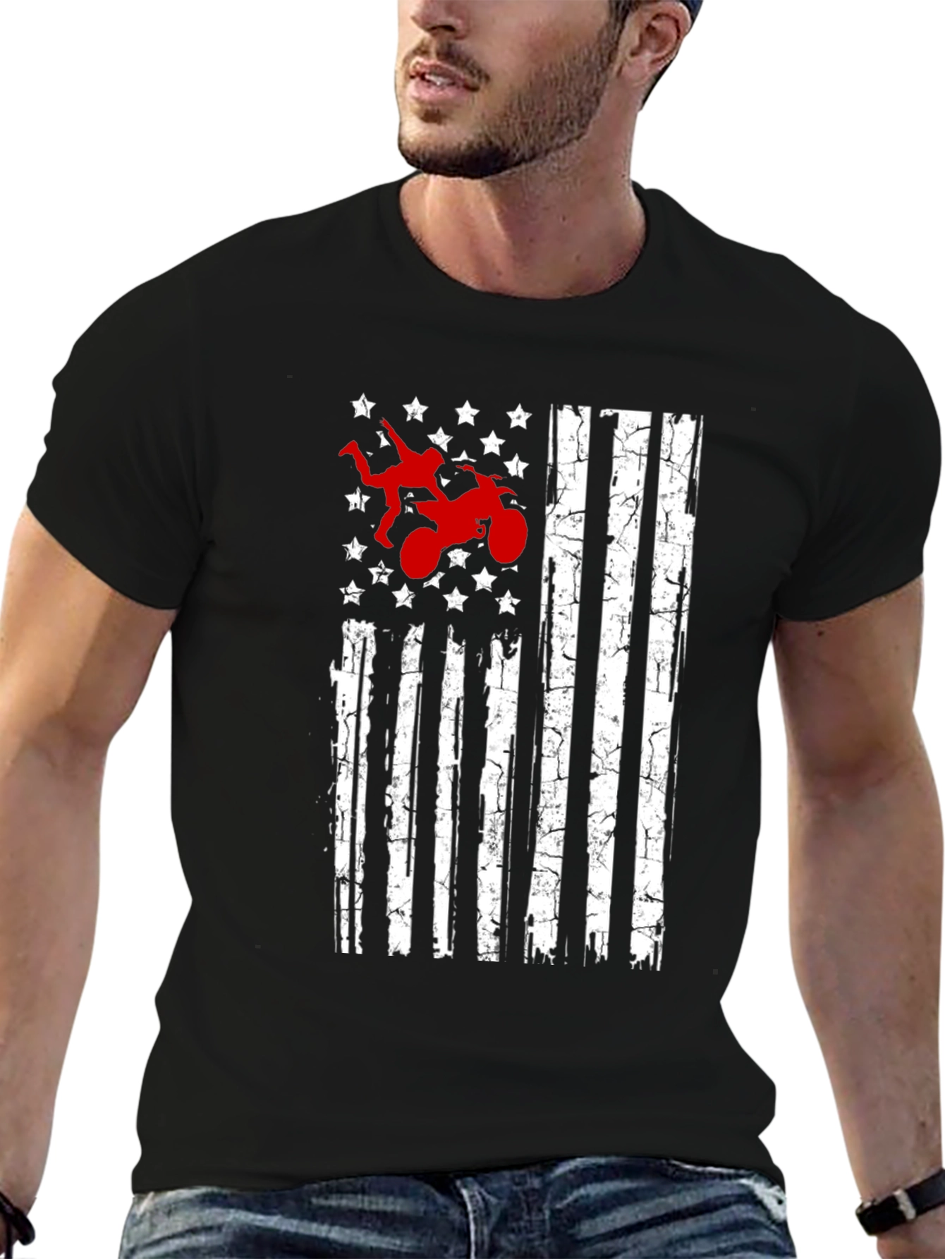 American Flag Motocross T-Shirt