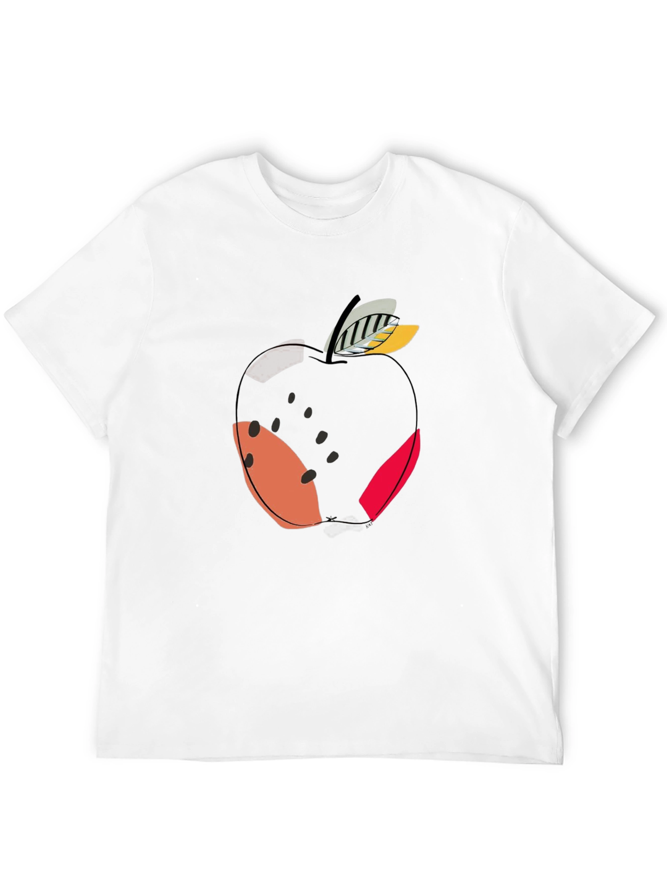 Modern Apple Graphic Black T-Shirt