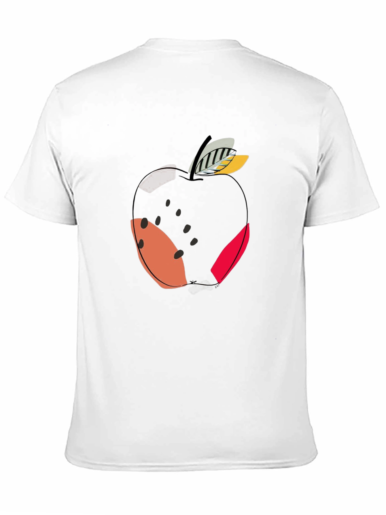 Modern Apple Graphic Black T-Shirt