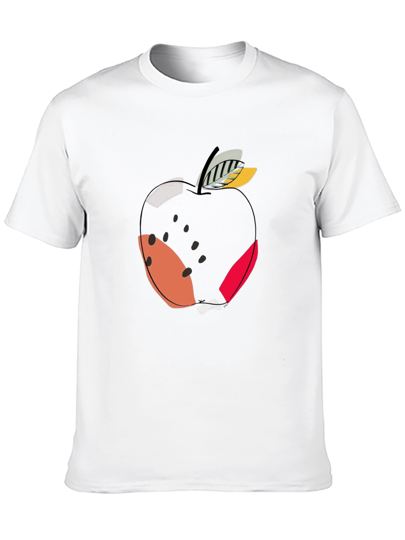 Modern Apple Graphic Black T-Shirt