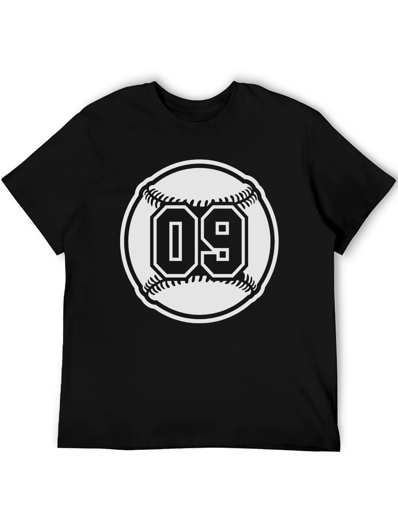 Baseball 09 Black Graphic T-Shirt