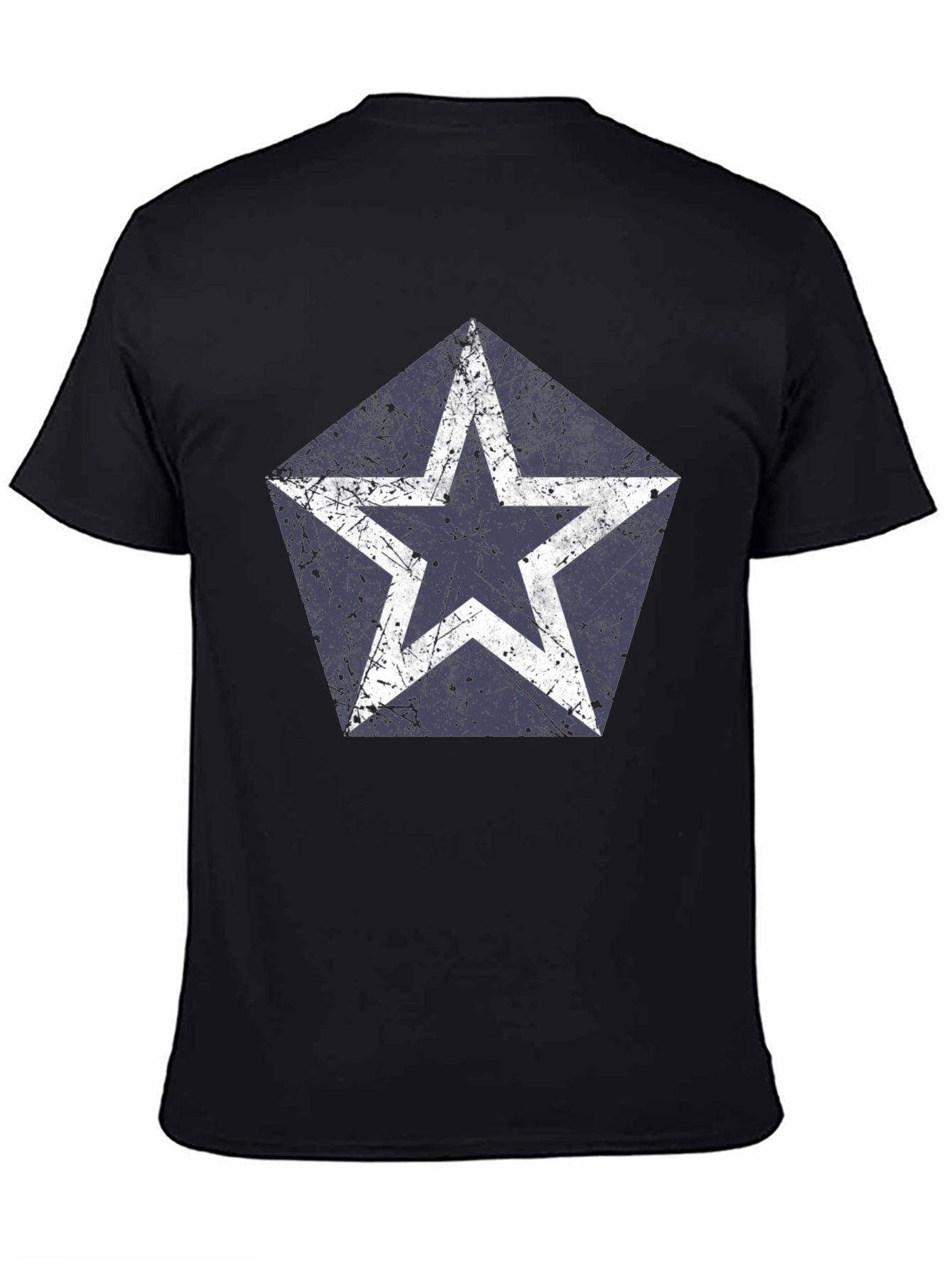 Distressed Star Graphic T-Shirt - Casual Style