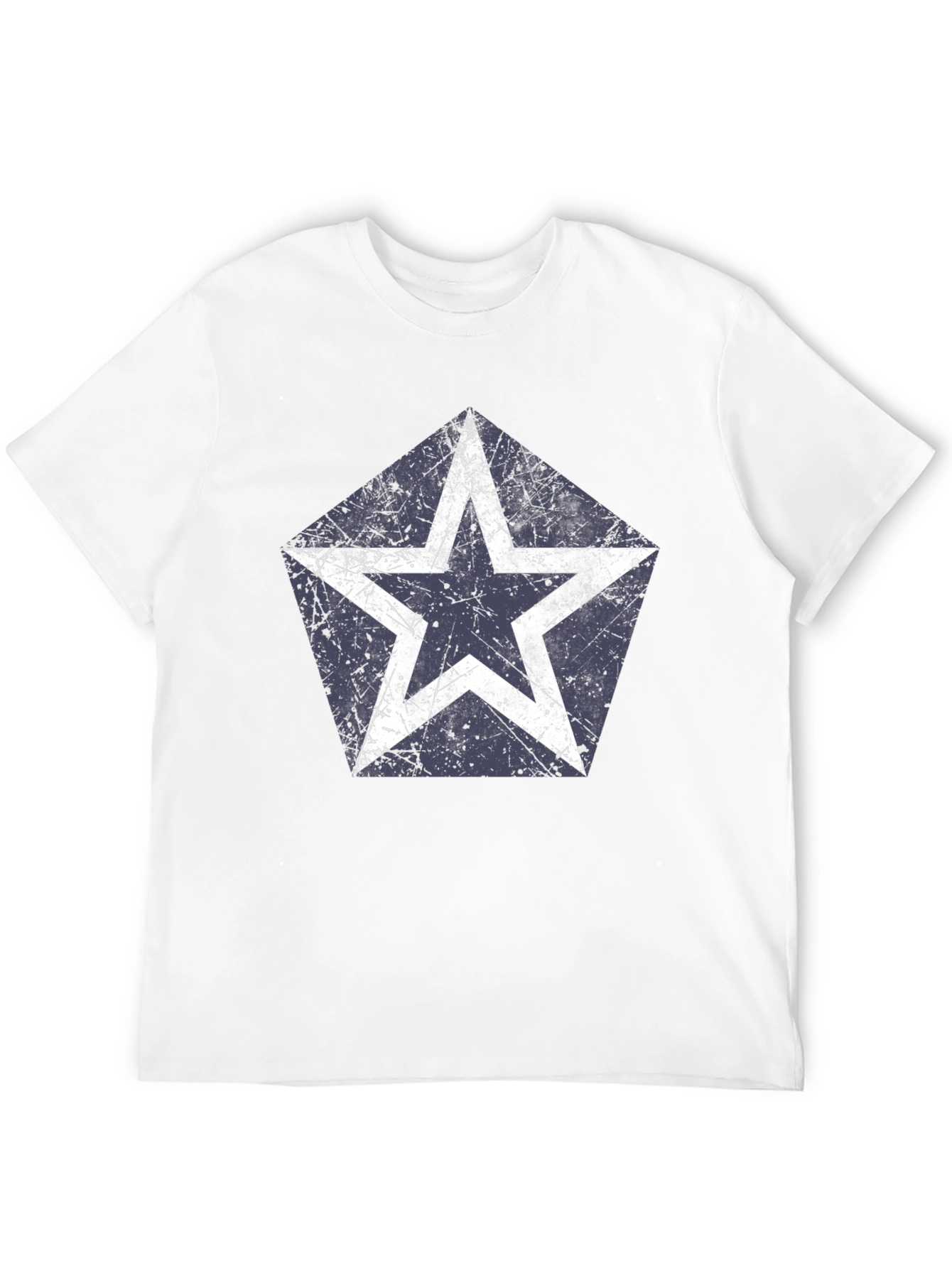 Distressed Star Graphic T-Shirt - Casual Style