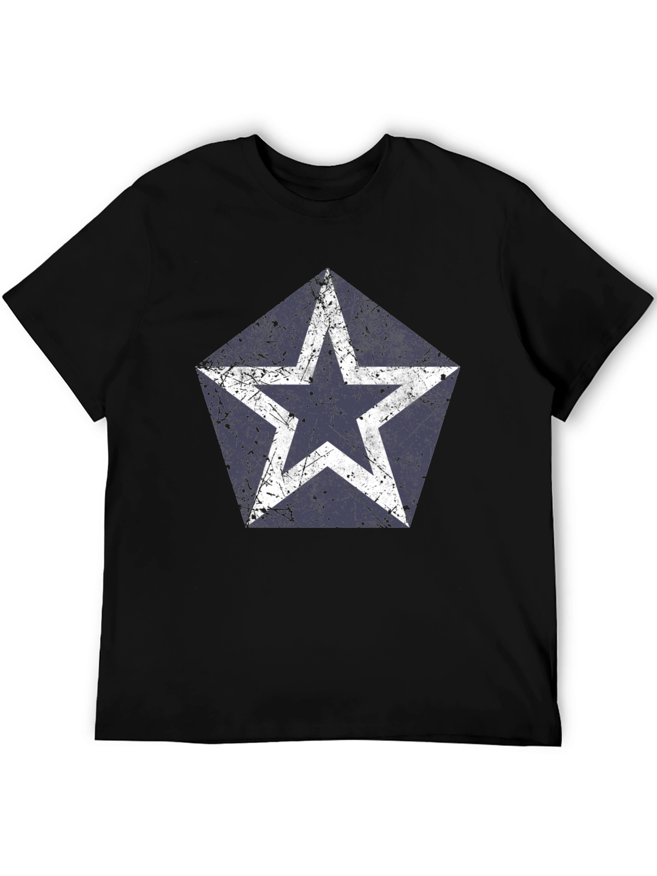 Distressed Star Graphic T-Shirt - Casual Style