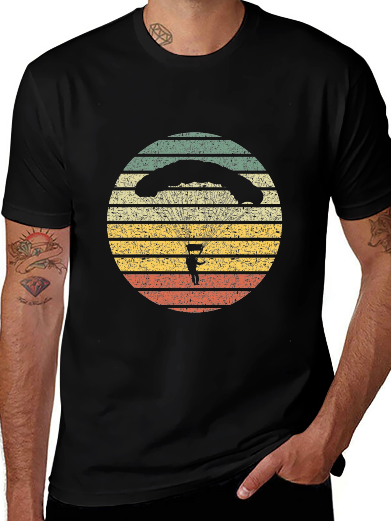 Retro Parachute Design T-Shirt