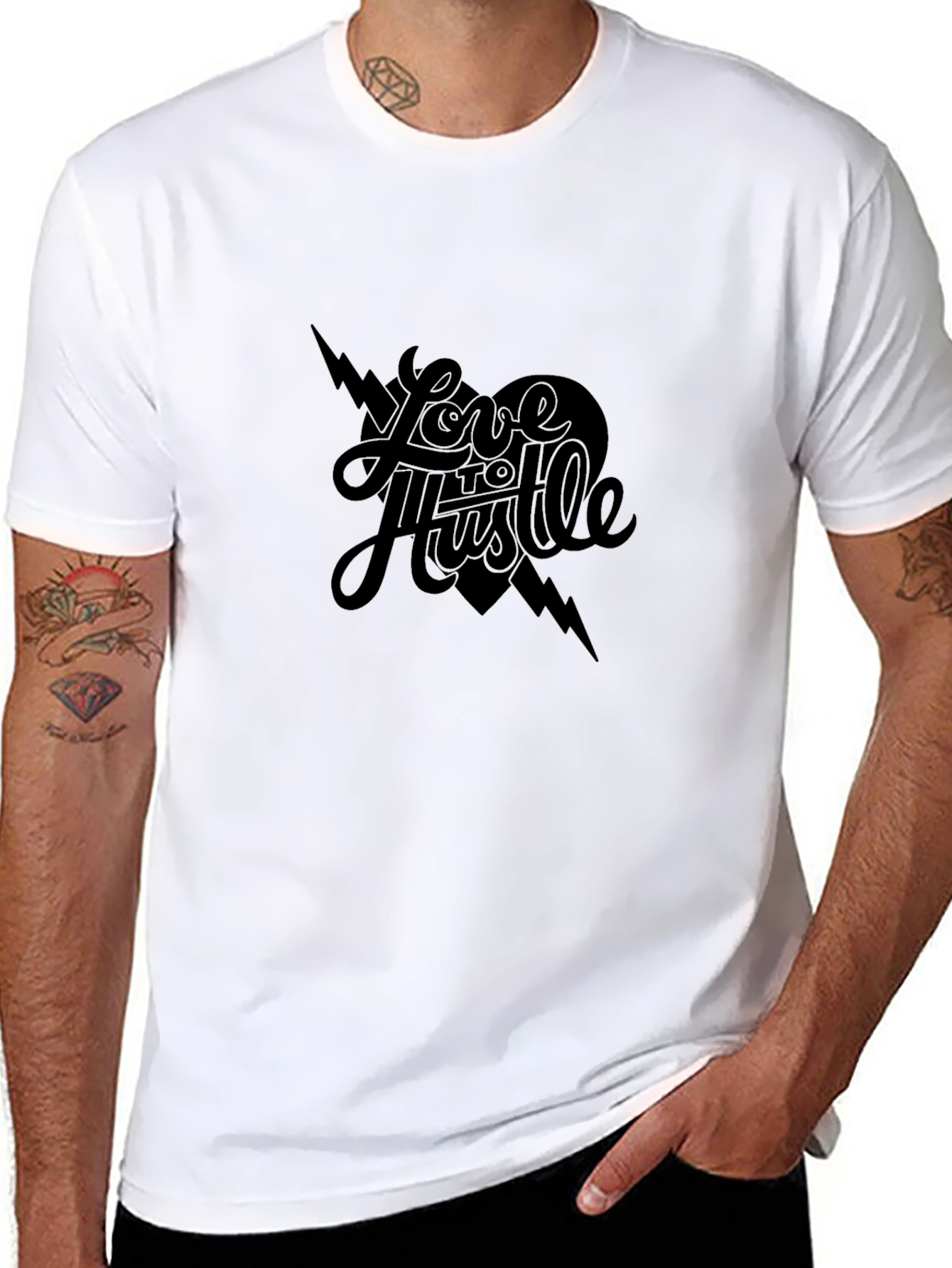 Love to Hustle Black Graphic Tee