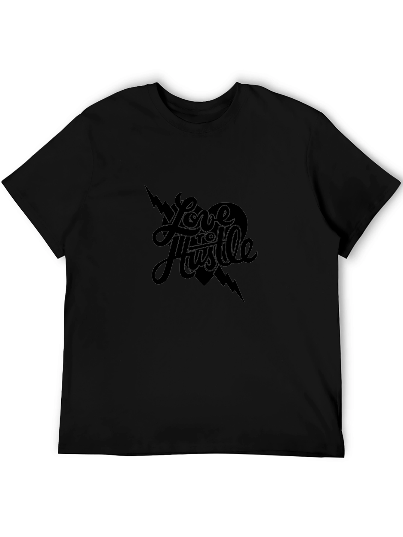 Love to Hustle Black Graphic Tee