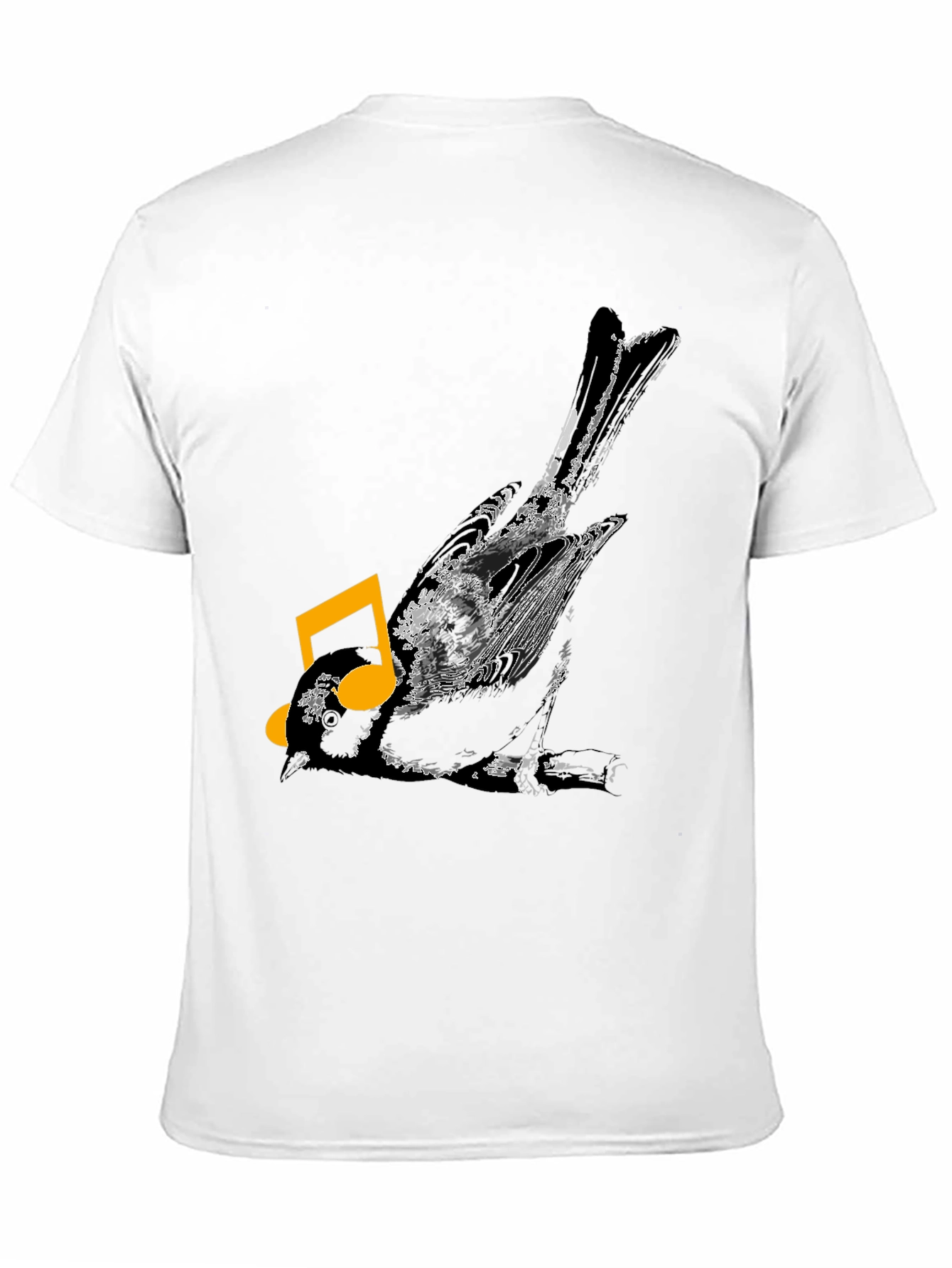 Bird & Music Note Graphic Black T-Shirt