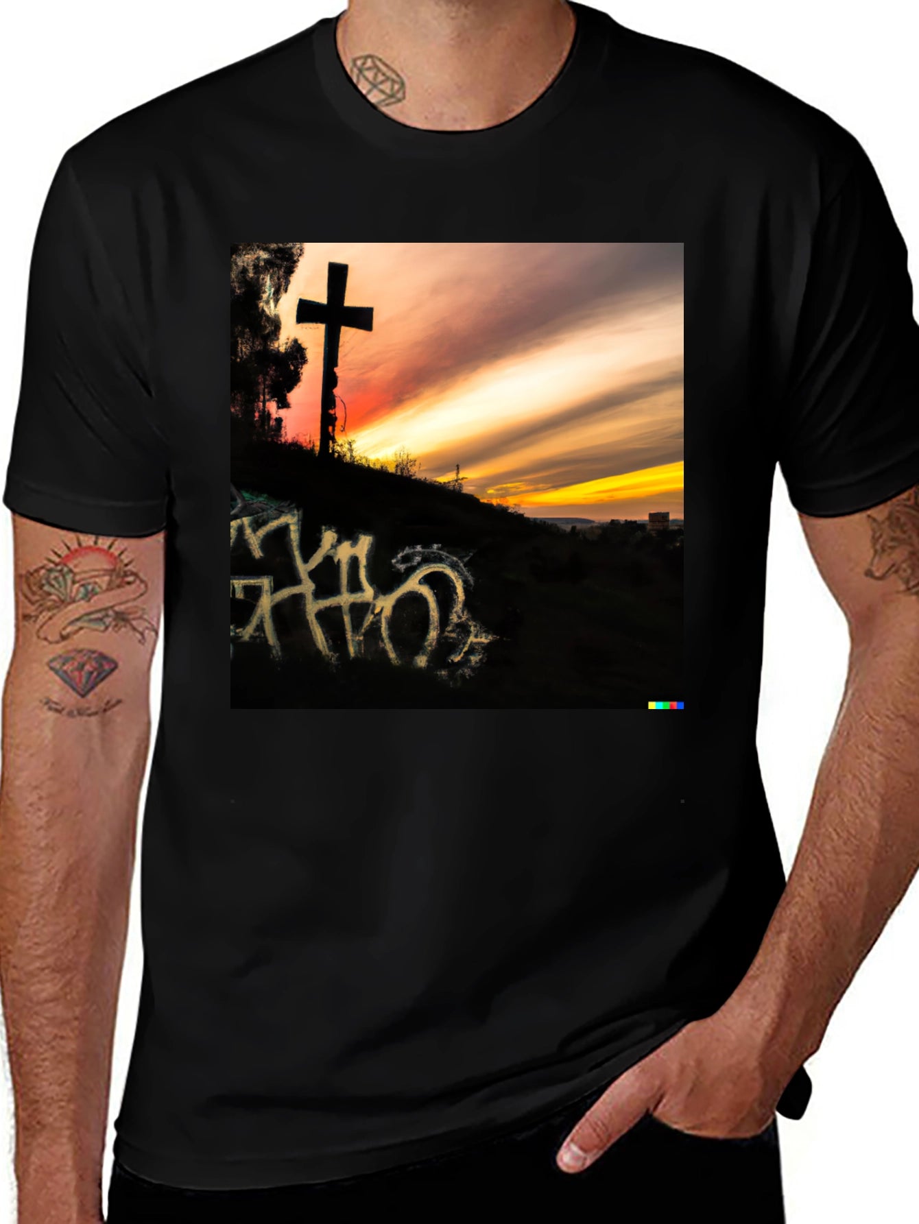 Sunset Cross Graphic T-Shirt