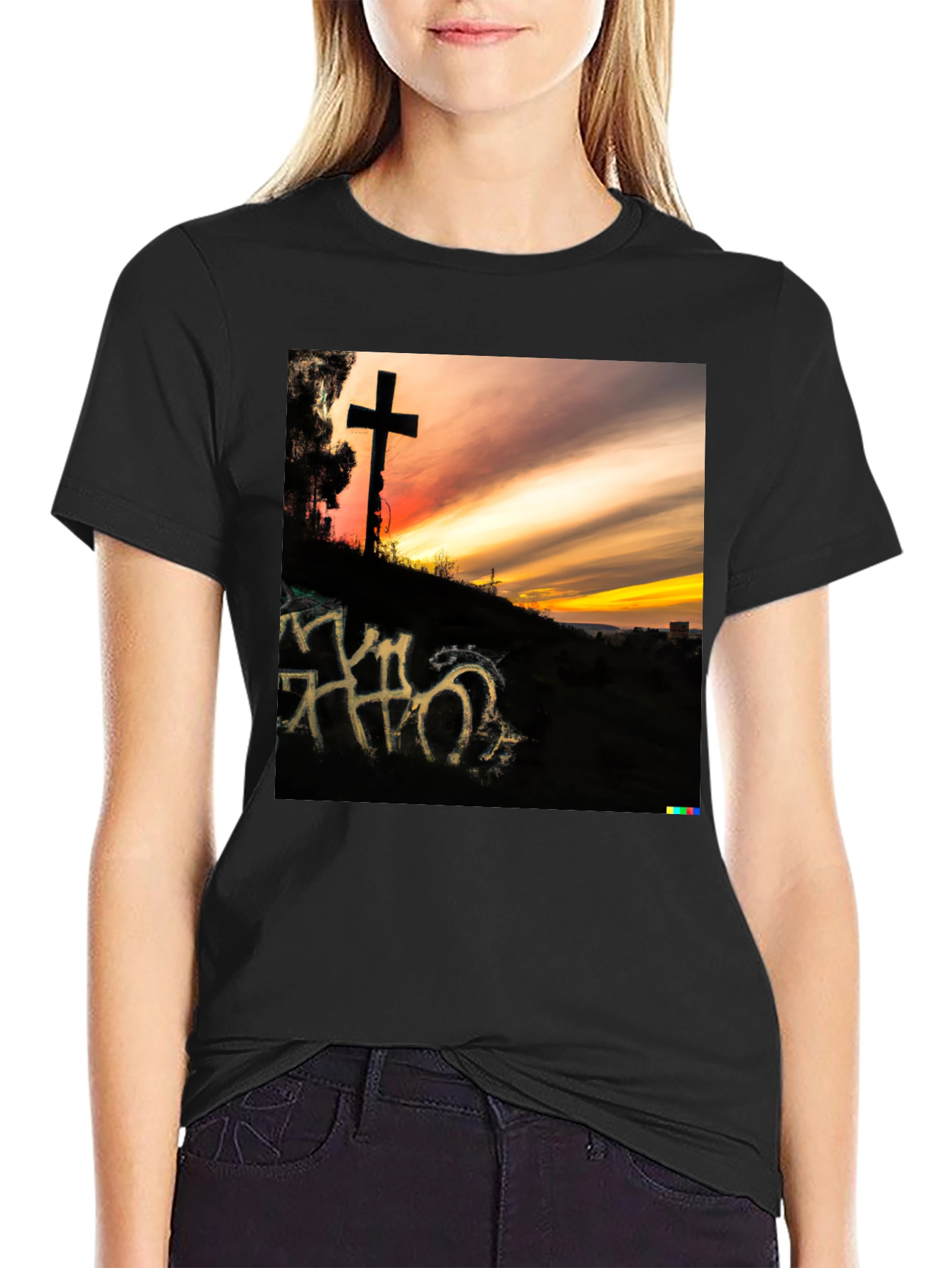 Sunset Cross Graphic T-Shirt