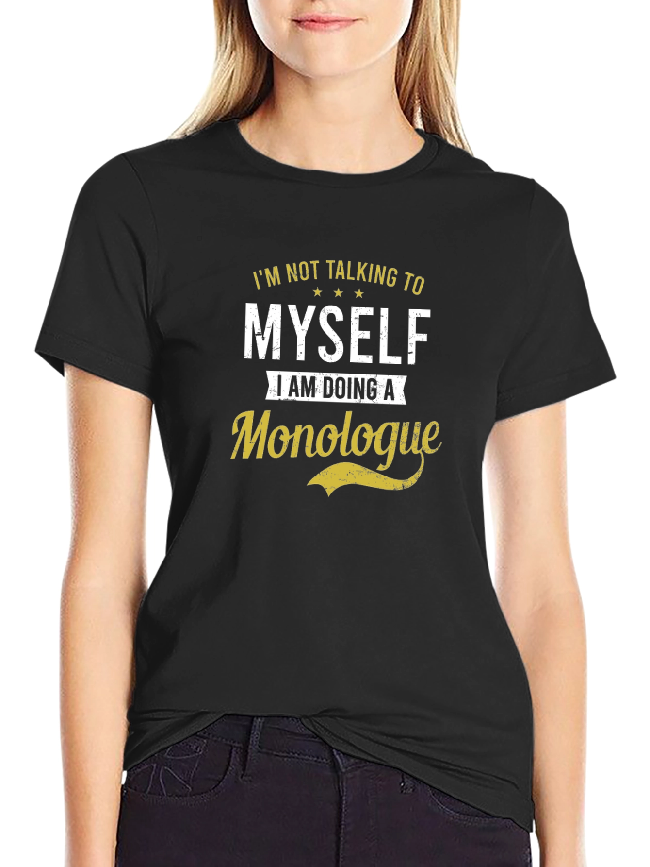 Monologue Graphic Tee -  Black Cotton T-Shirt