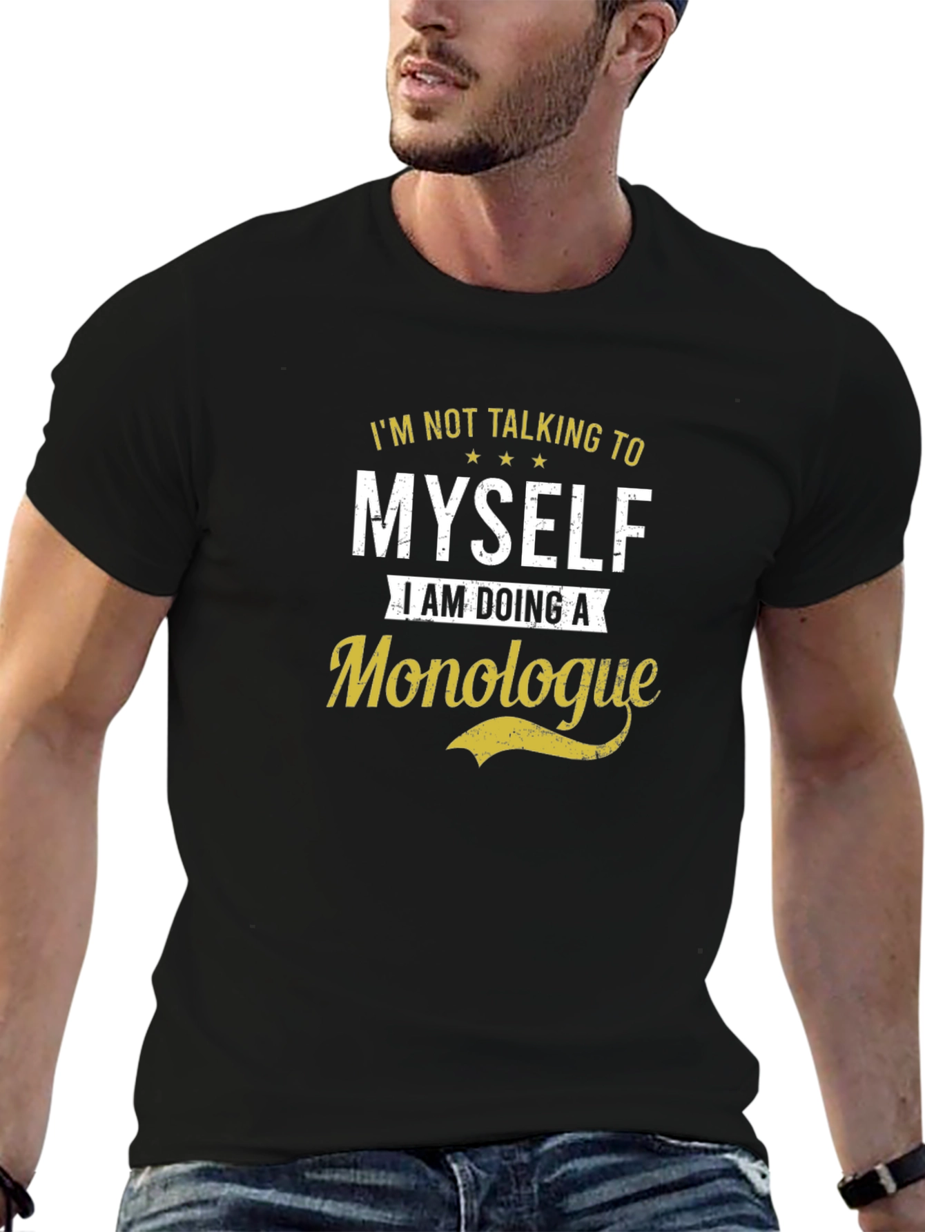 Monologue Graphic Tee -  Black Cotton T-Shirt