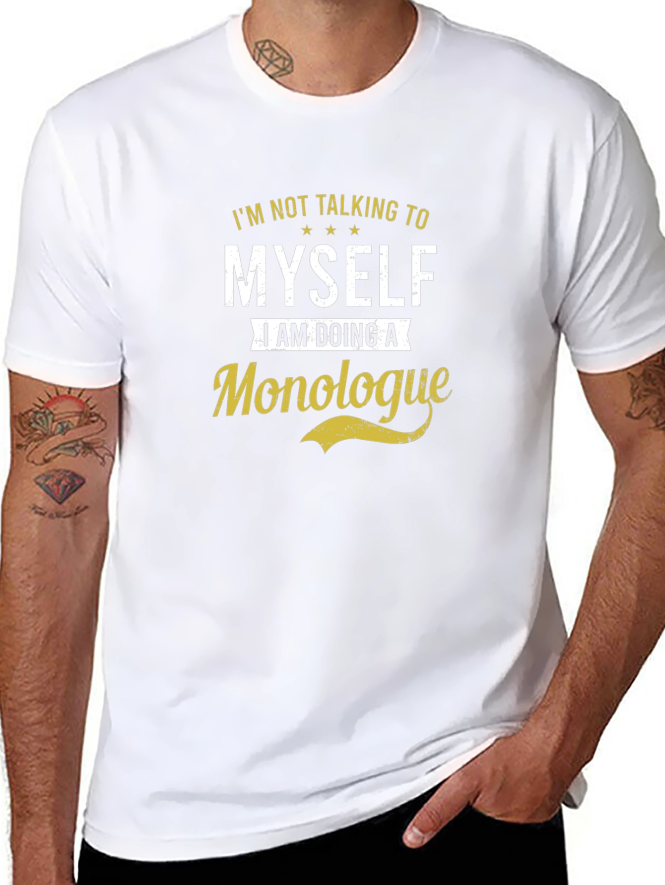 Monologue Graphic Tee -  Black Cotton T-Shirt