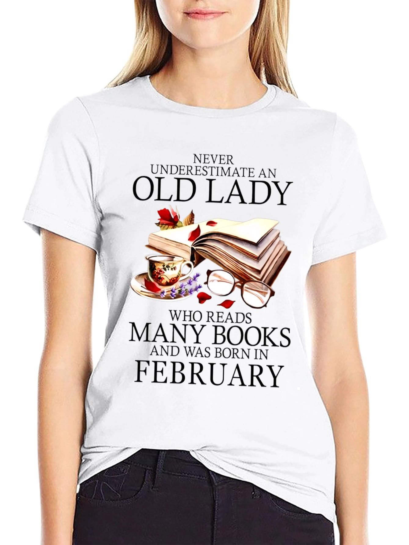 Never Underestimate an Old Lady Reading Books Tee