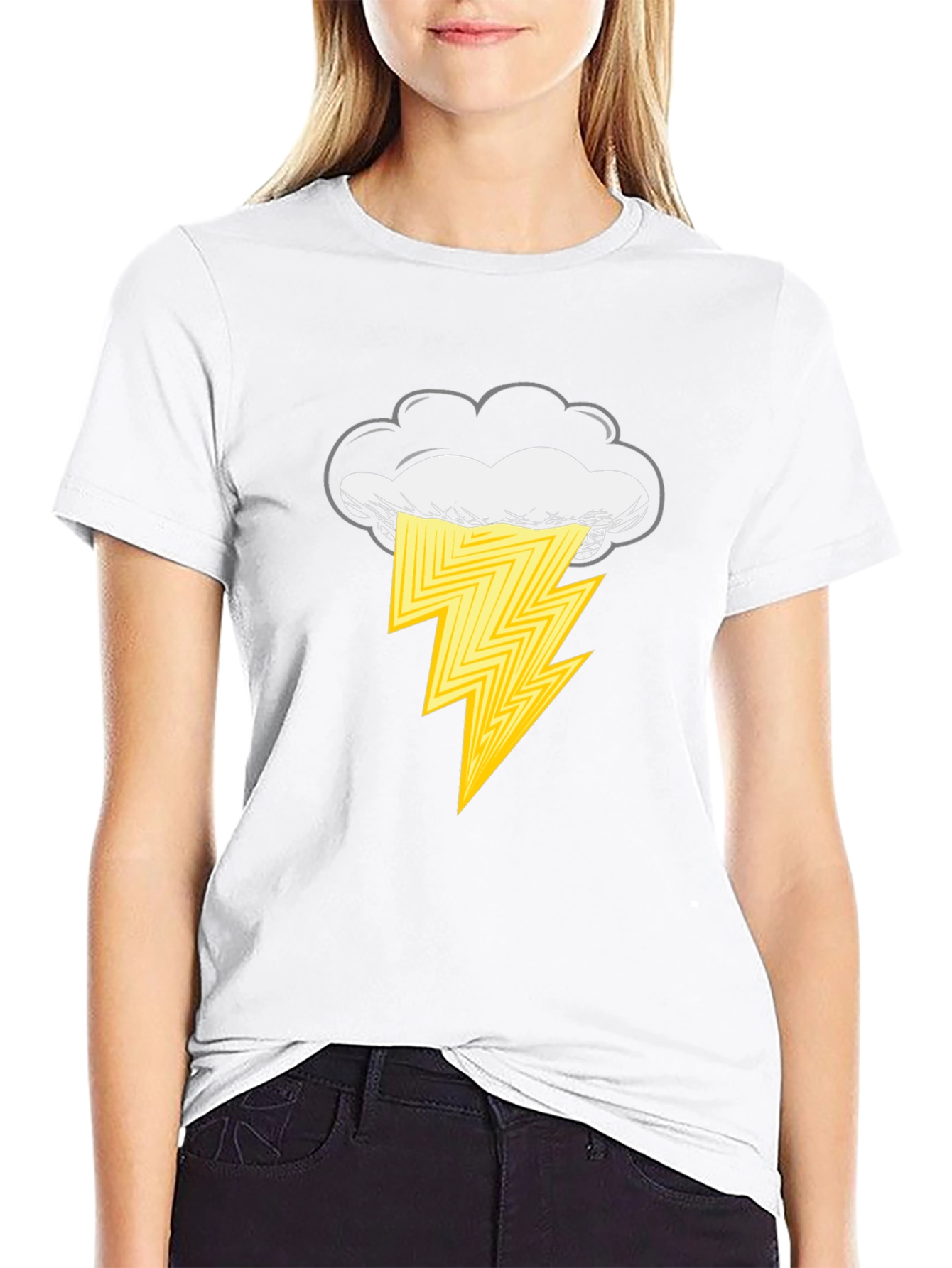 Lightning Cloud Graphic Tee - Unisex Black T-Shirt