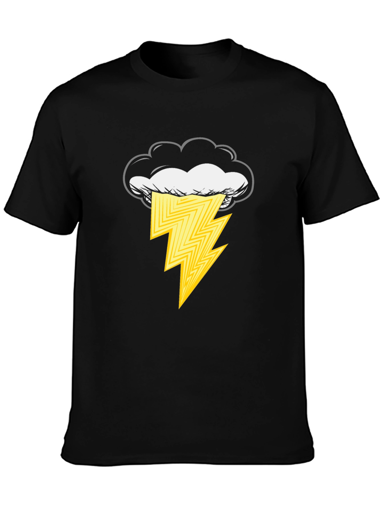Lightning Cloud Graphic Tee - Unisex Black T-Shirt