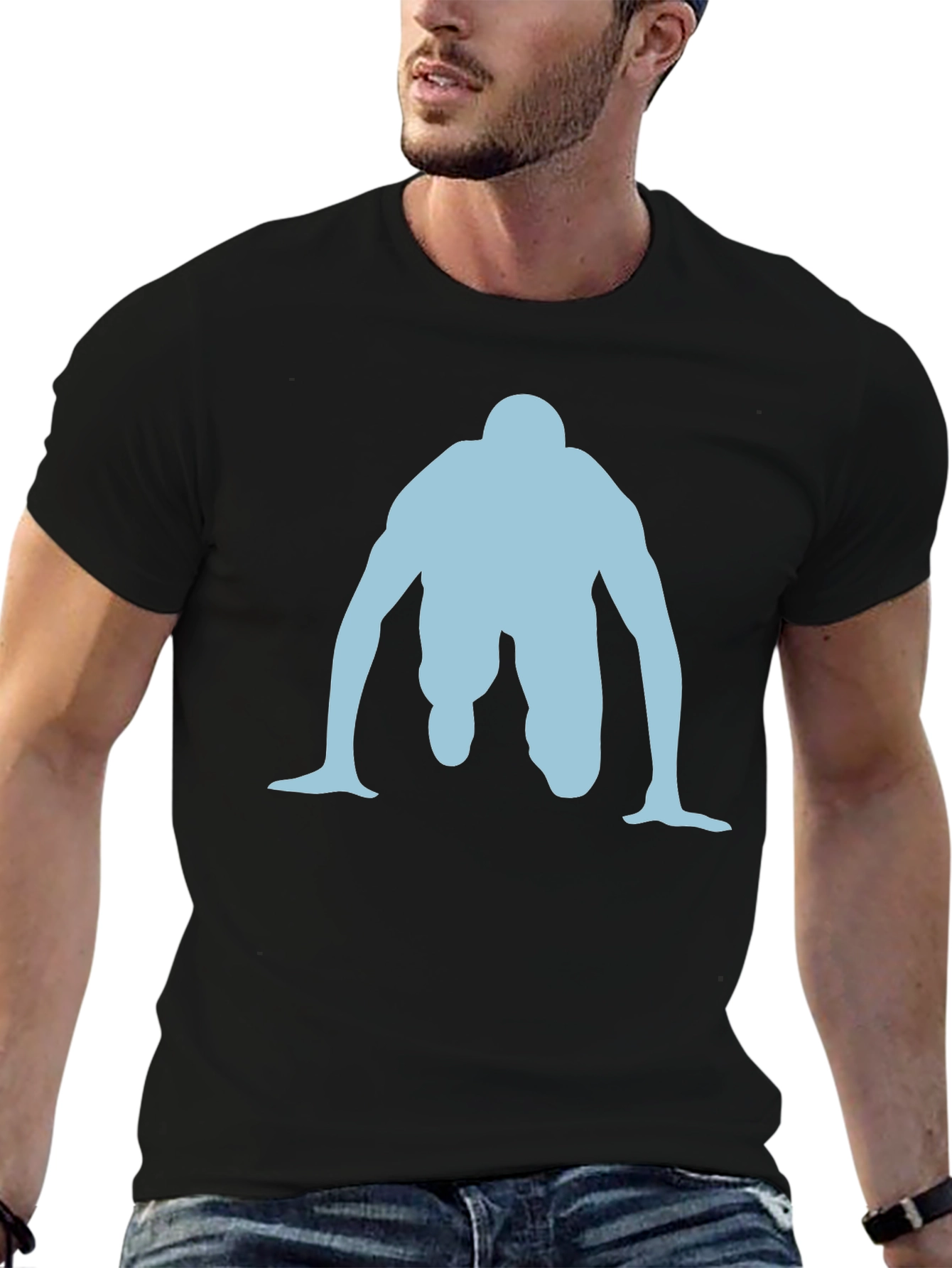 Runner Silhouette Graphic Tee - Black