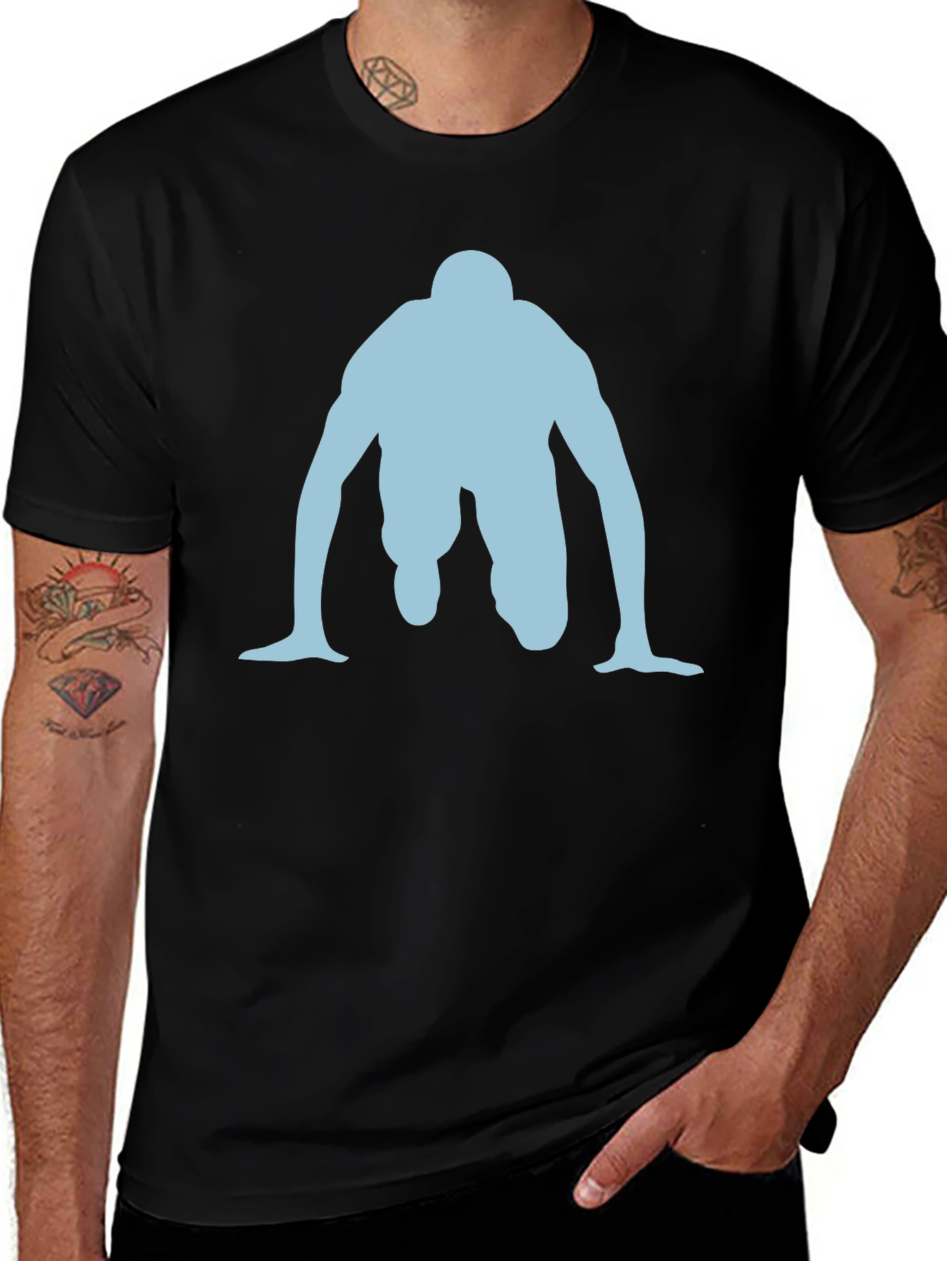 Runner Silhouette Graphic Tee - Black