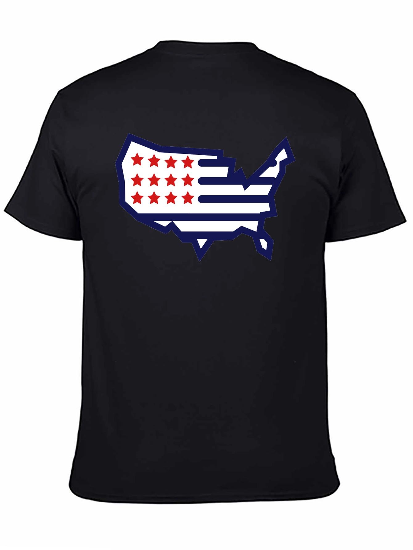 USA Flag Map Graphic Tee - Patriotic T-Shirt