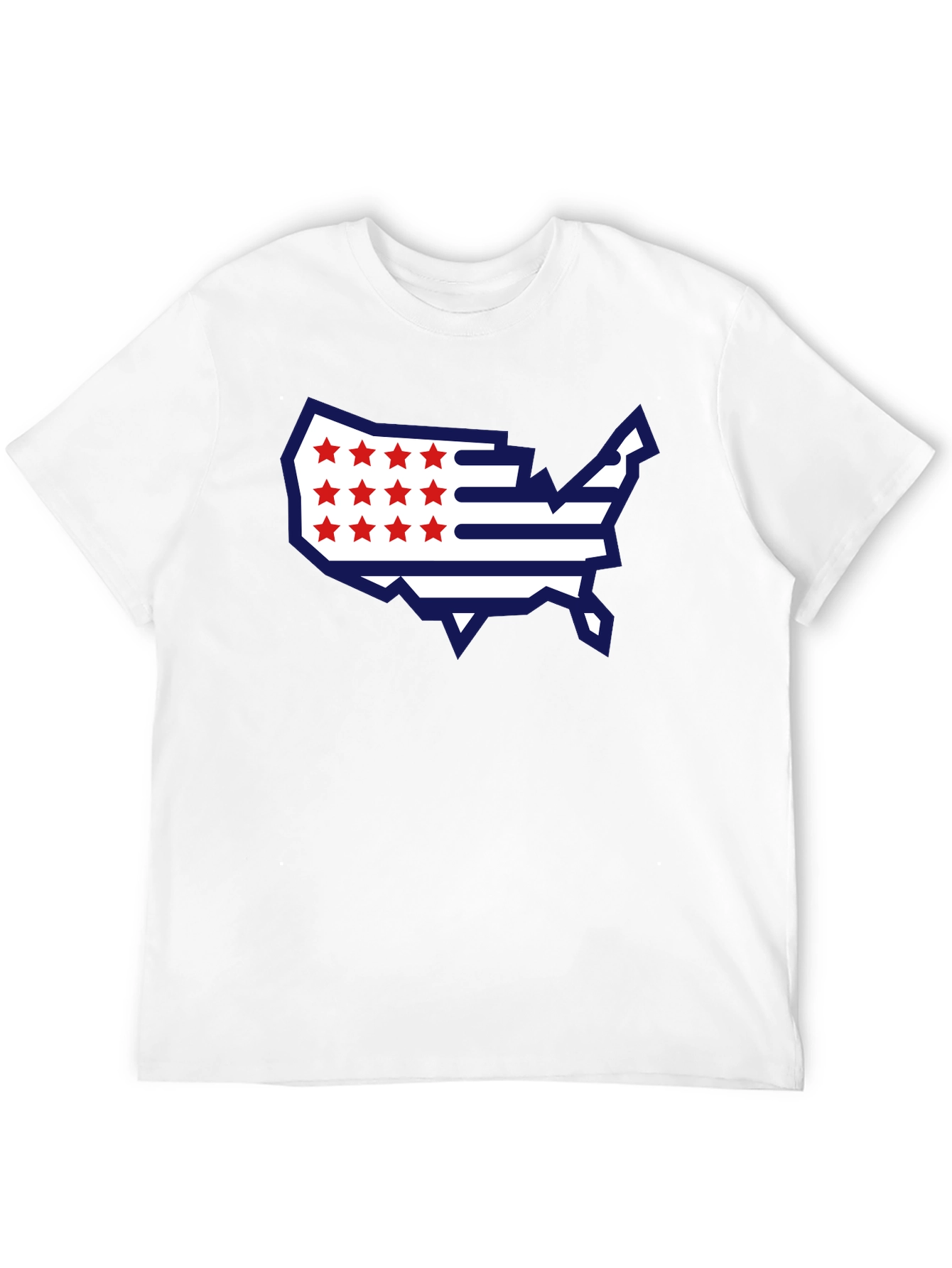 USA Flag Map Graphic Tee - Patriotic T-Shirt