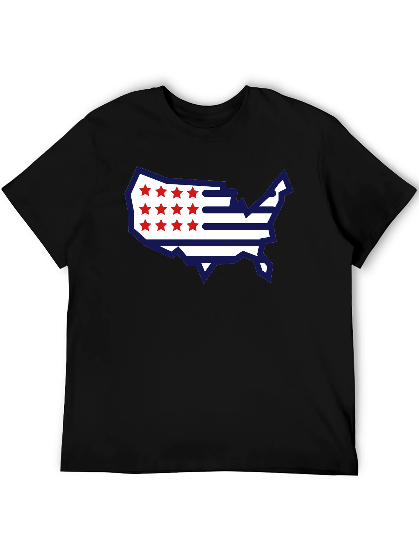 USA Flag Map Graphic Tee - Patriotic T-Shirt