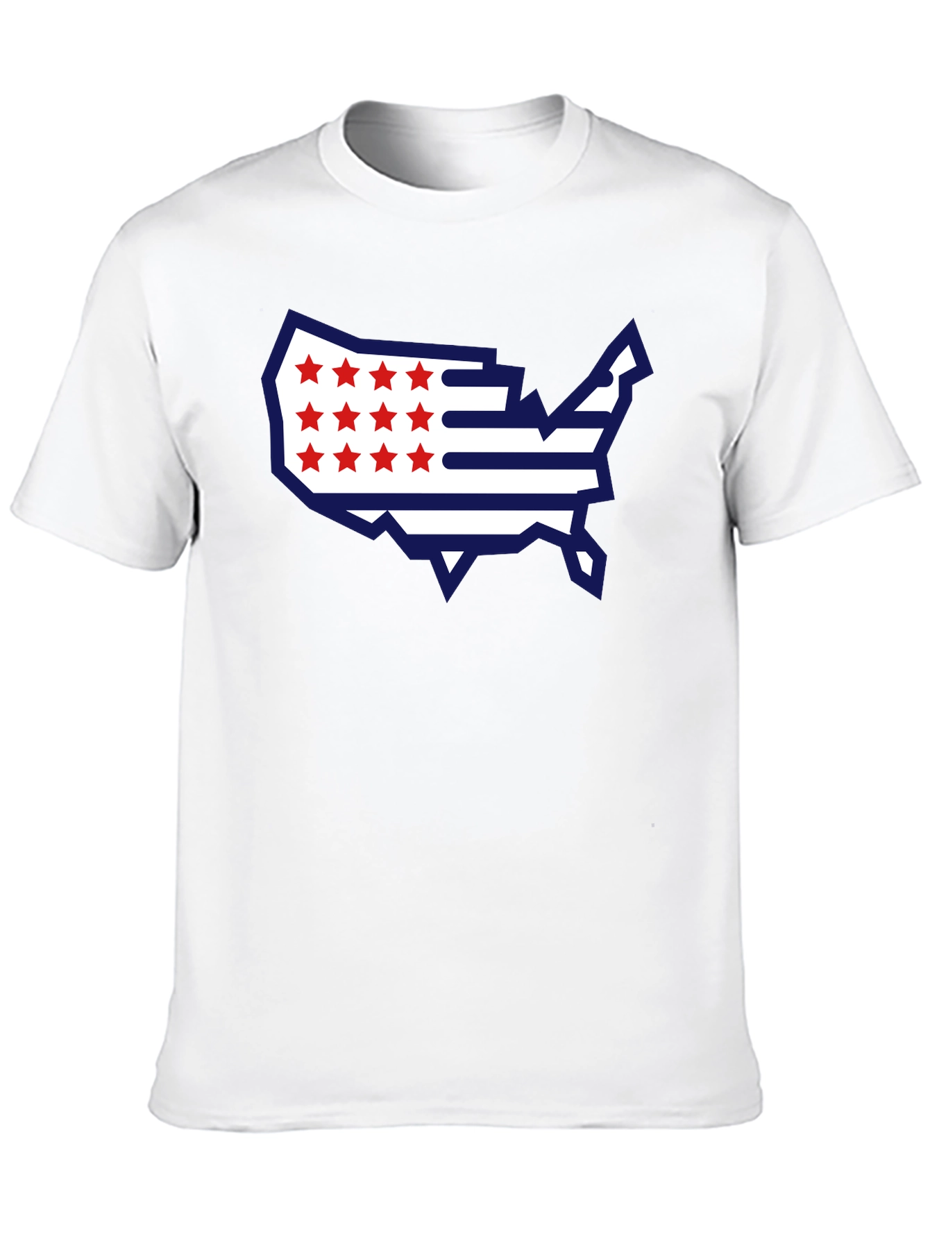 USA Flag Map Graphic Tee - Patriotic T-Shirt