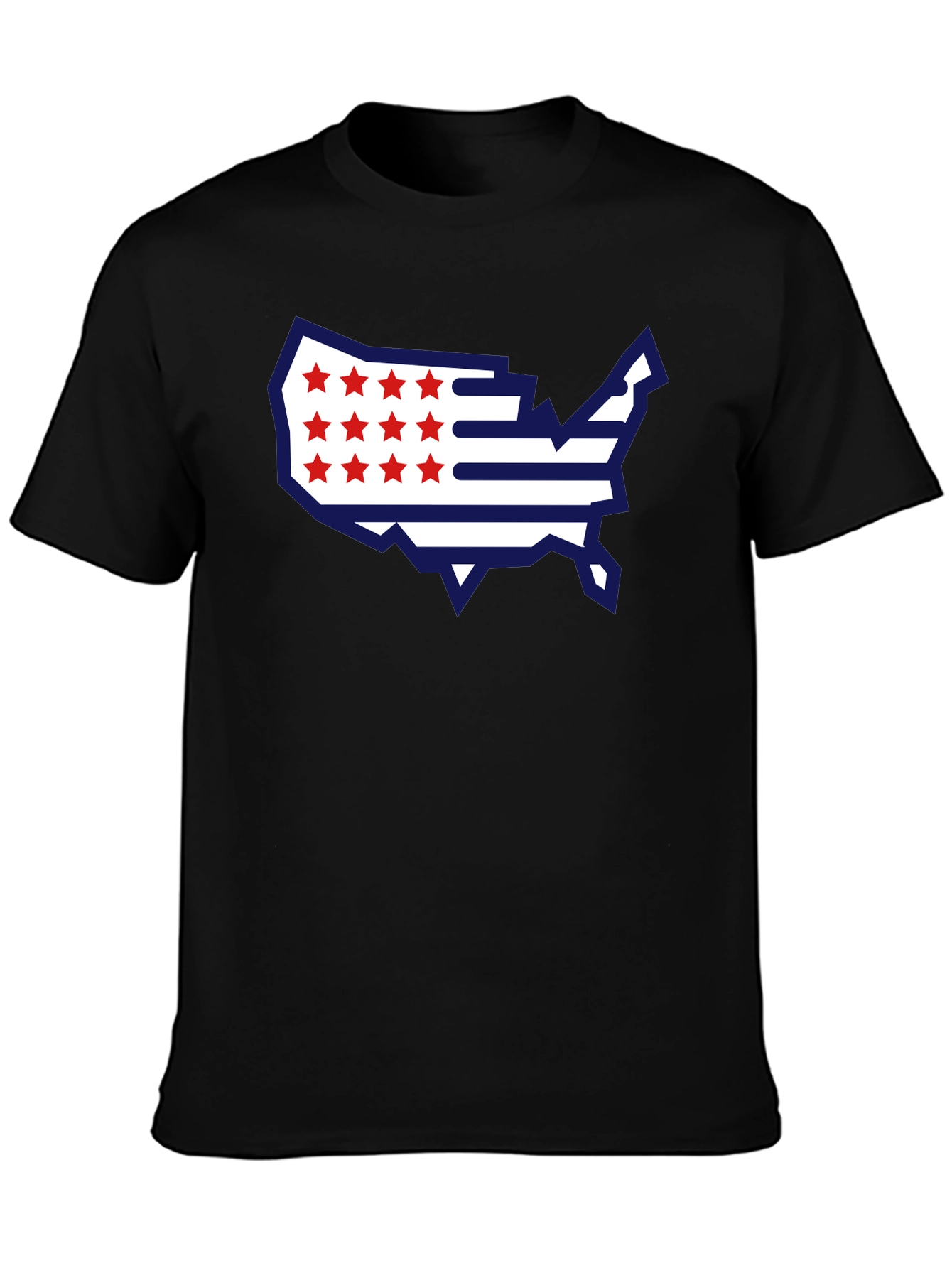 USA Flag Map Graphic Tee - Patriotic T-Shirt