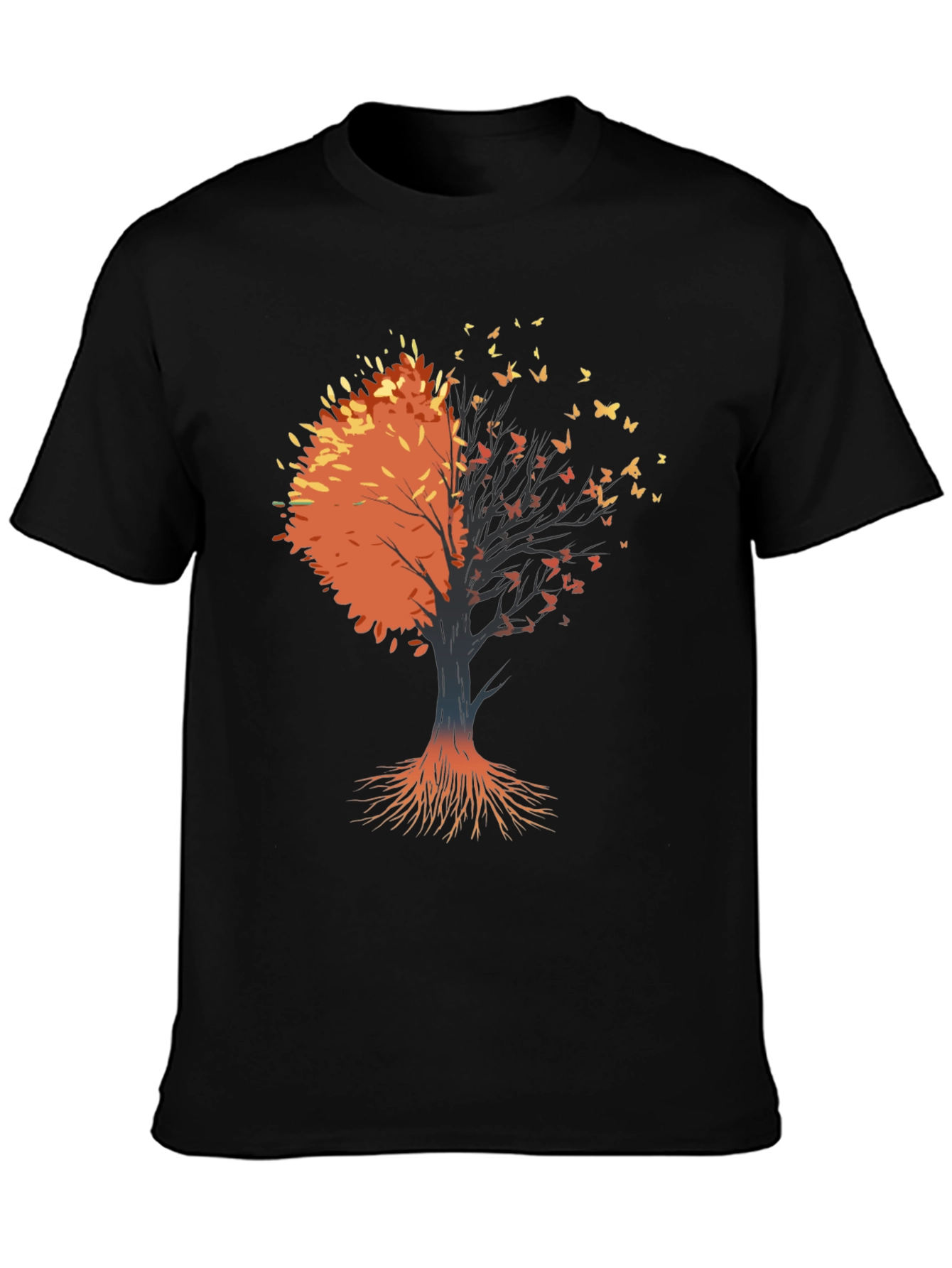 Autumn Tree Graphic Tee - Black
