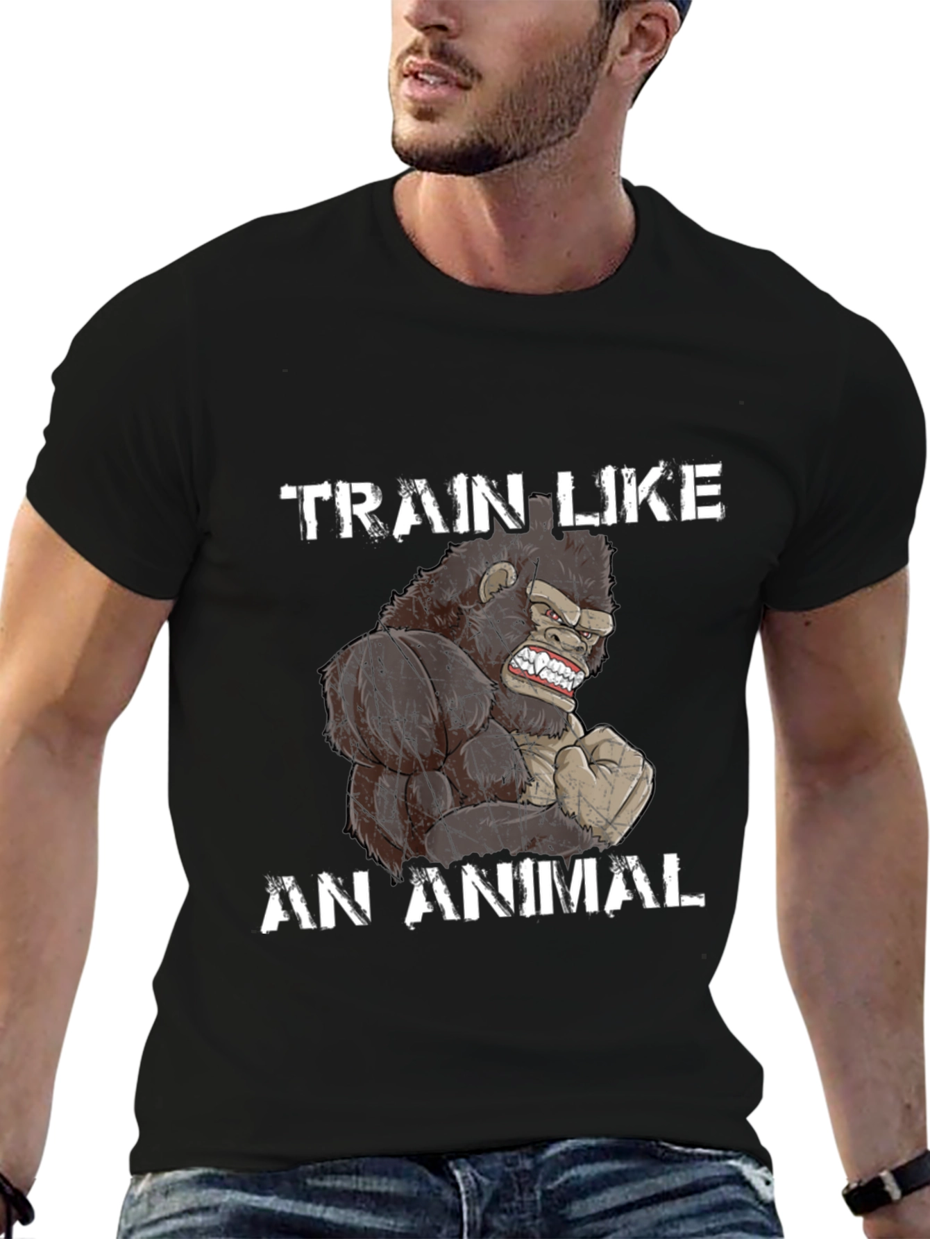 Train Like an Animal Gorilla Graphic T-Shirt