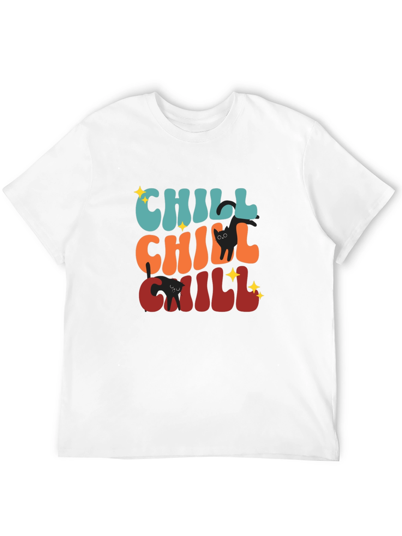 Chill Cat T-Shirt: Retro Style Soft Cotton Tee