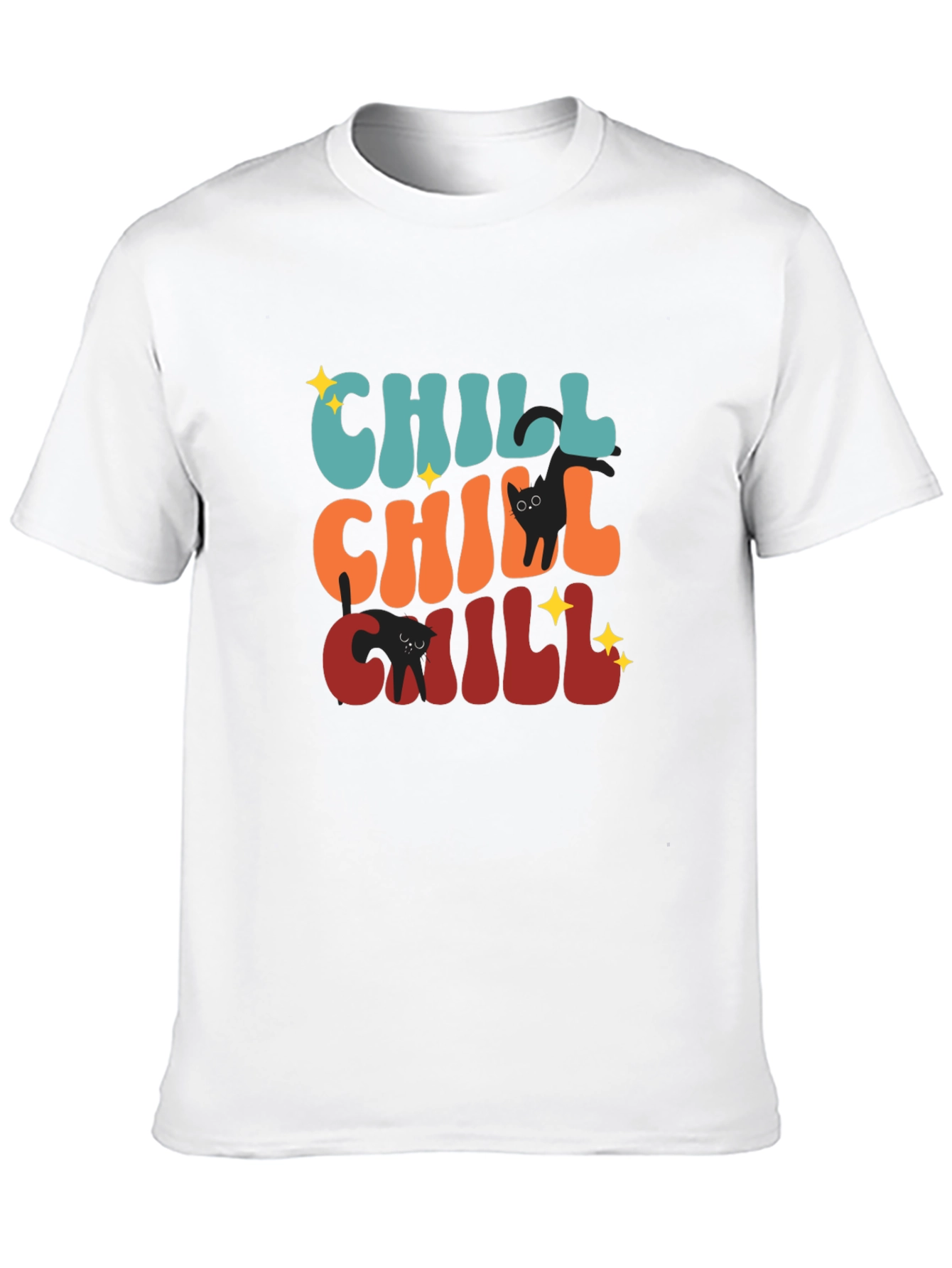 Chill Cat T-Shirt: Retro Style Soft Cotton Tee