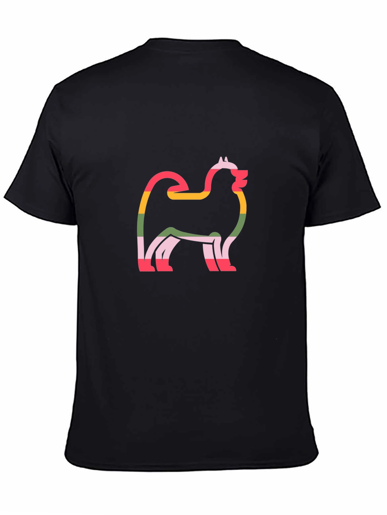Dog Lovers Rainbow Husky Outline Tee