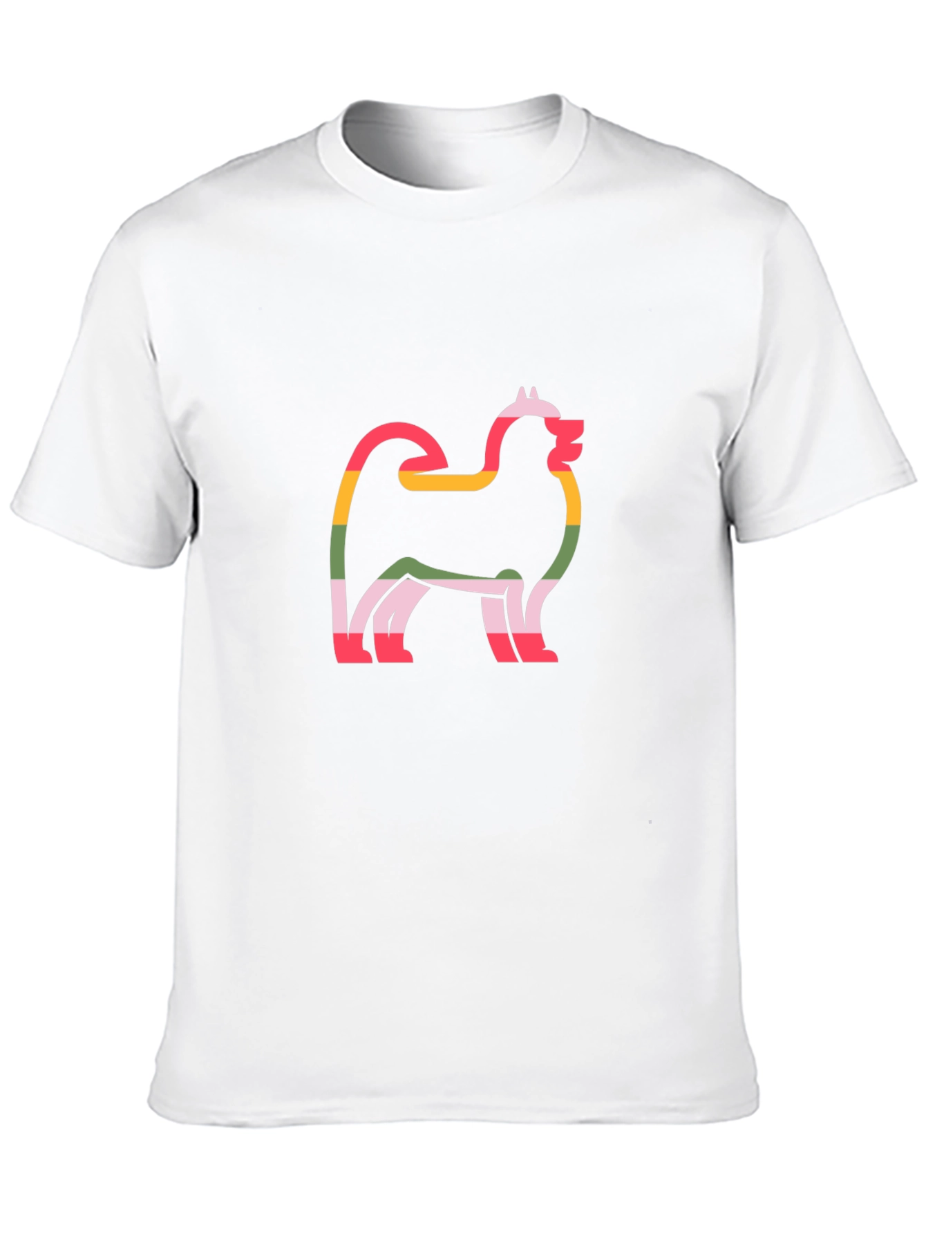 Dog Lovers Rainbow Husky Outline Tee
