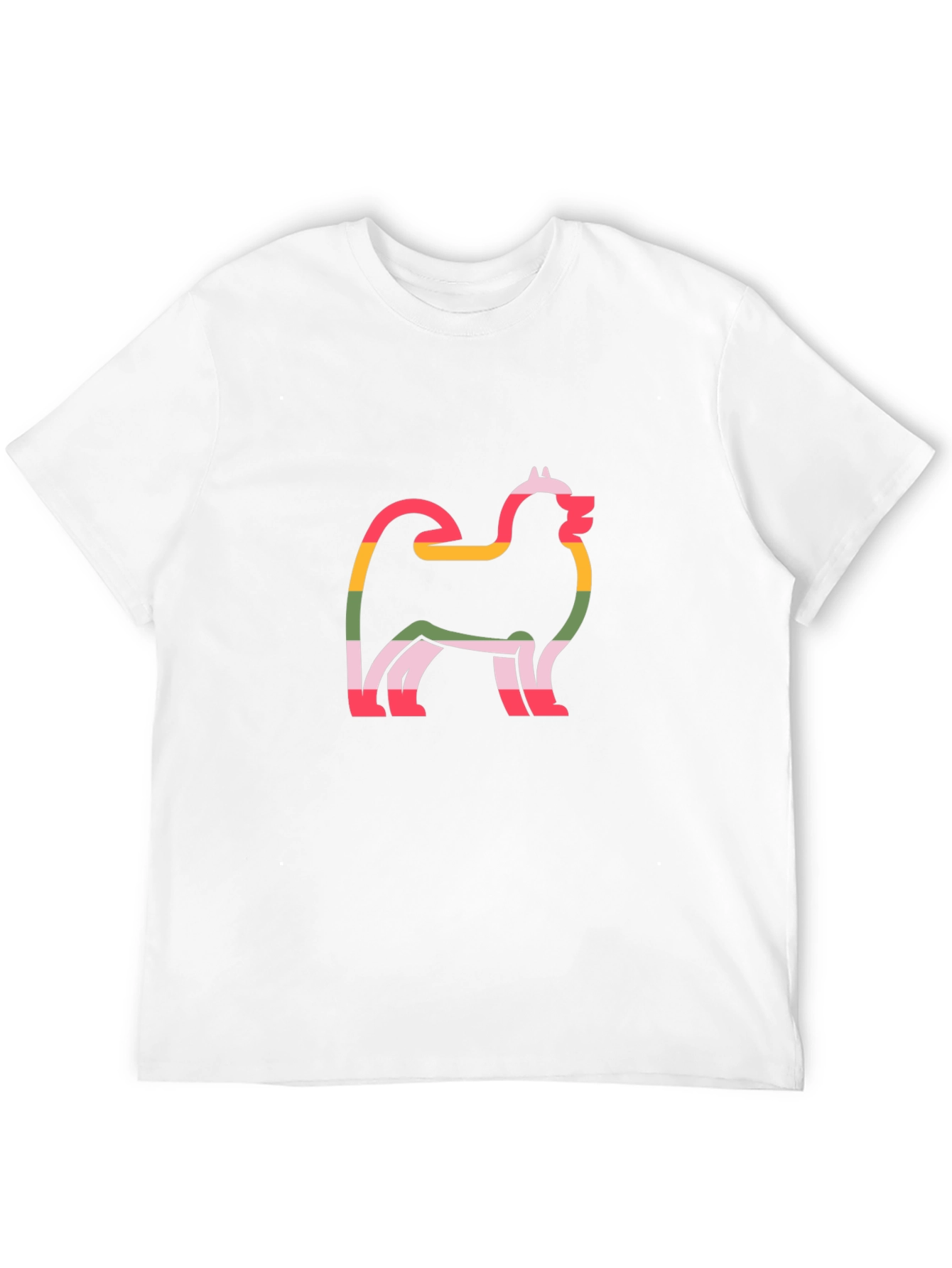 Dog Lovers Rainbow Husky Outline Tee