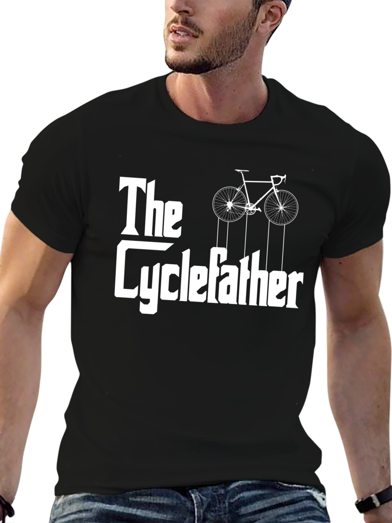 The Cyclefather T-Shirt - Funny Biker Dad Tee