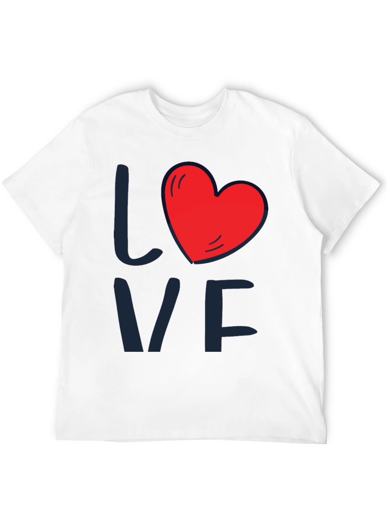 Love Heart Graphic Tee - Mens Black T-Shirt