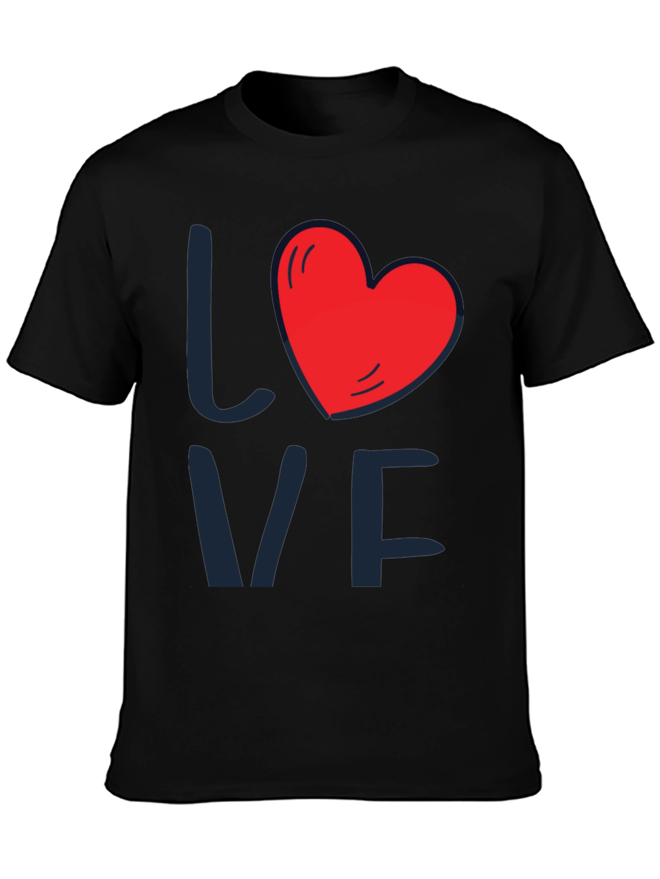 Love Heart Graphic Tee - Mens Black T-Shirt