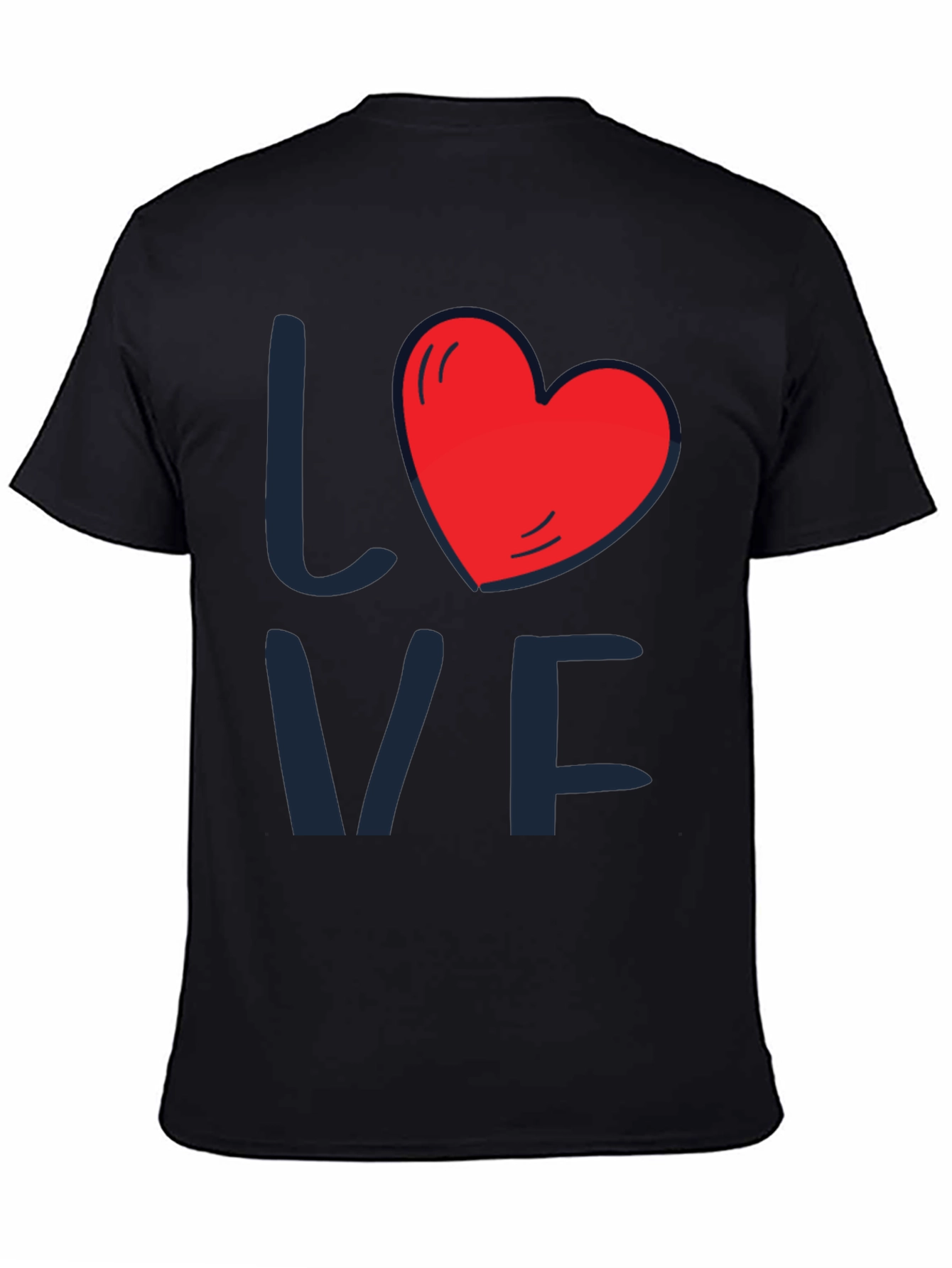 Love Heart Graphic Tee - Mens Black T-Shirt