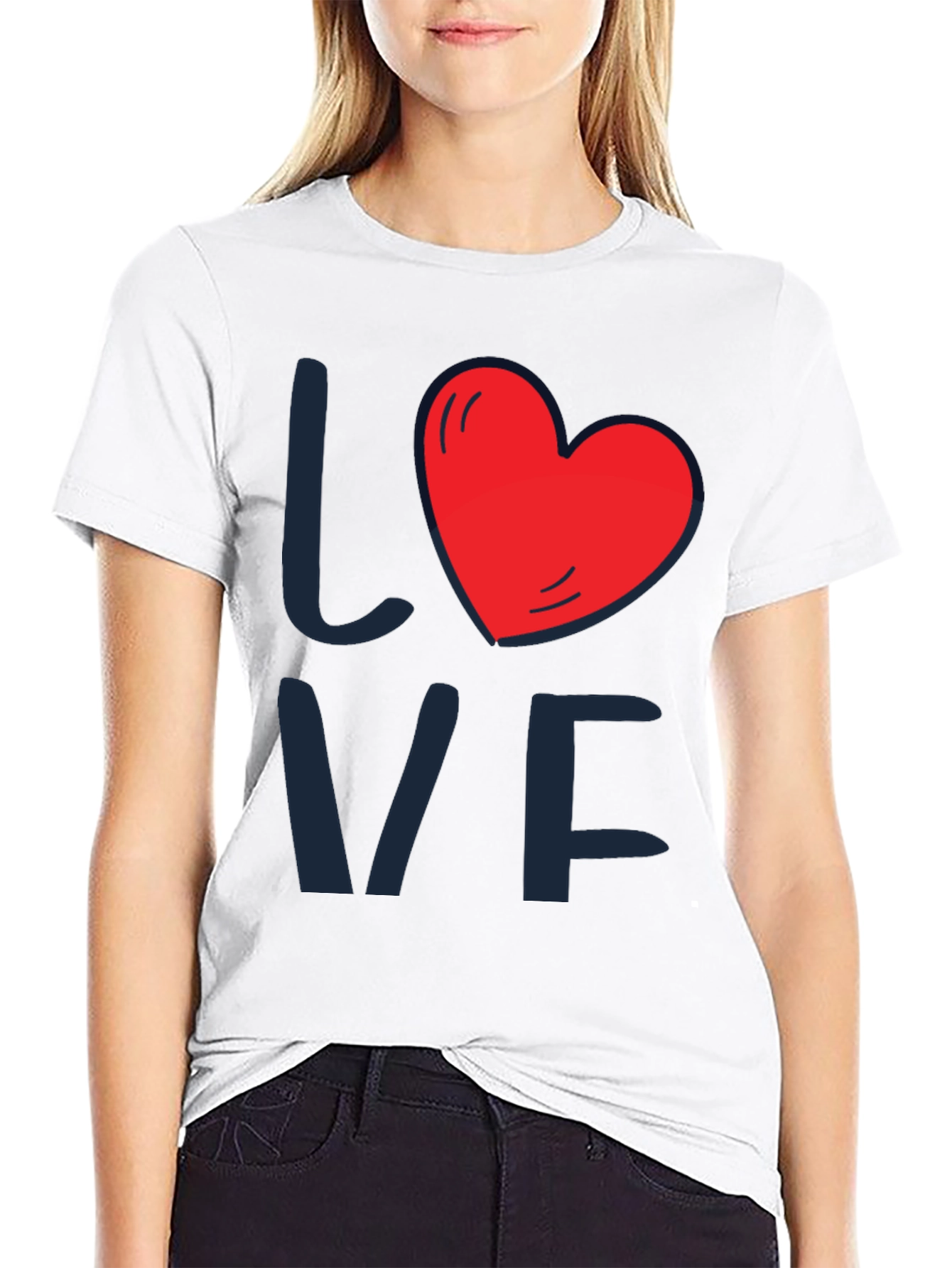 Love Heart Graphic Tee - Mens Black T-Shirt