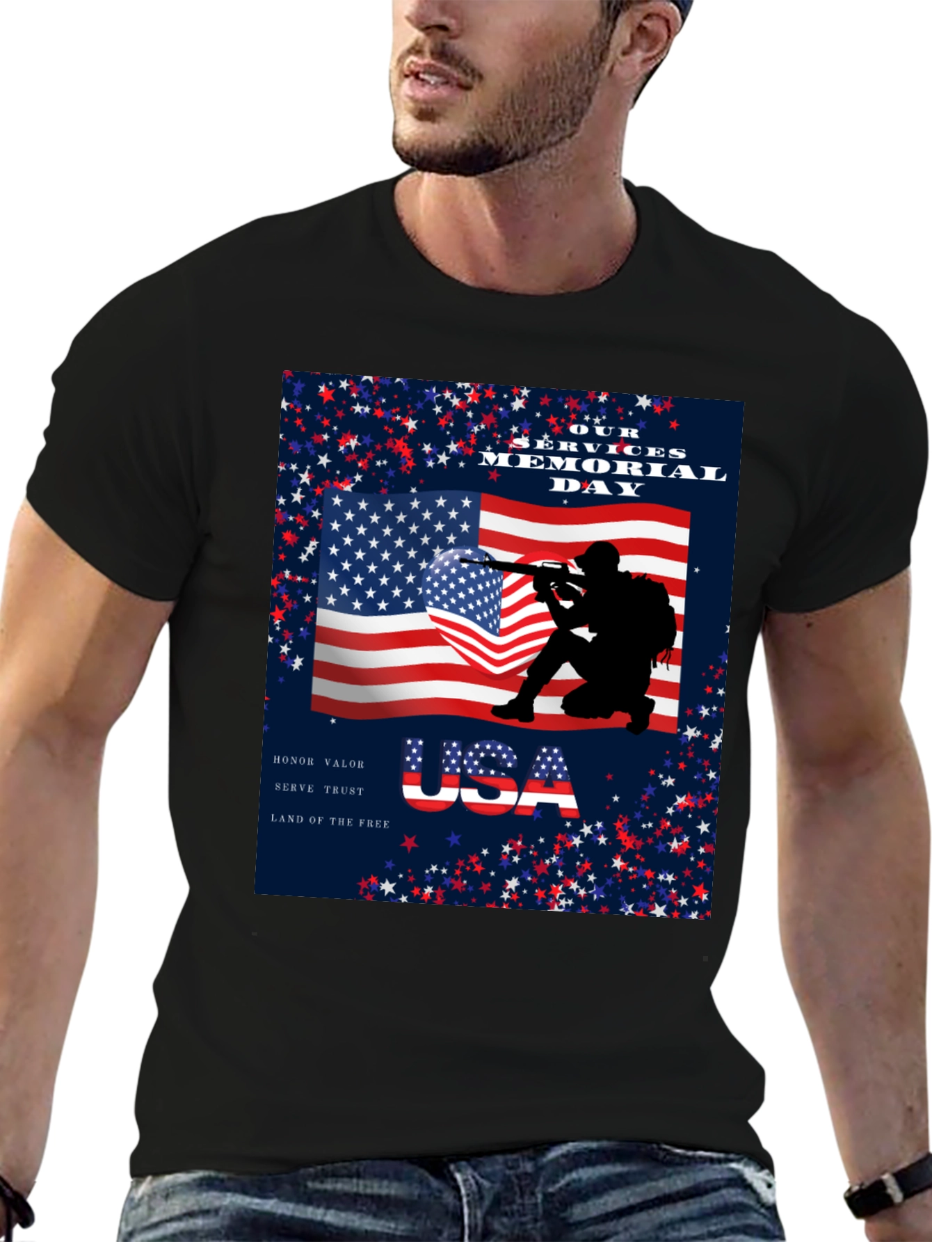 Memorial Day USA Patriotic Graphic T-Shirt