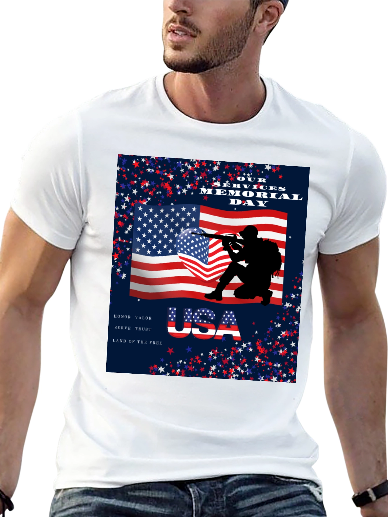 Memorial Day USA Patriotic Graphic T-Shirt