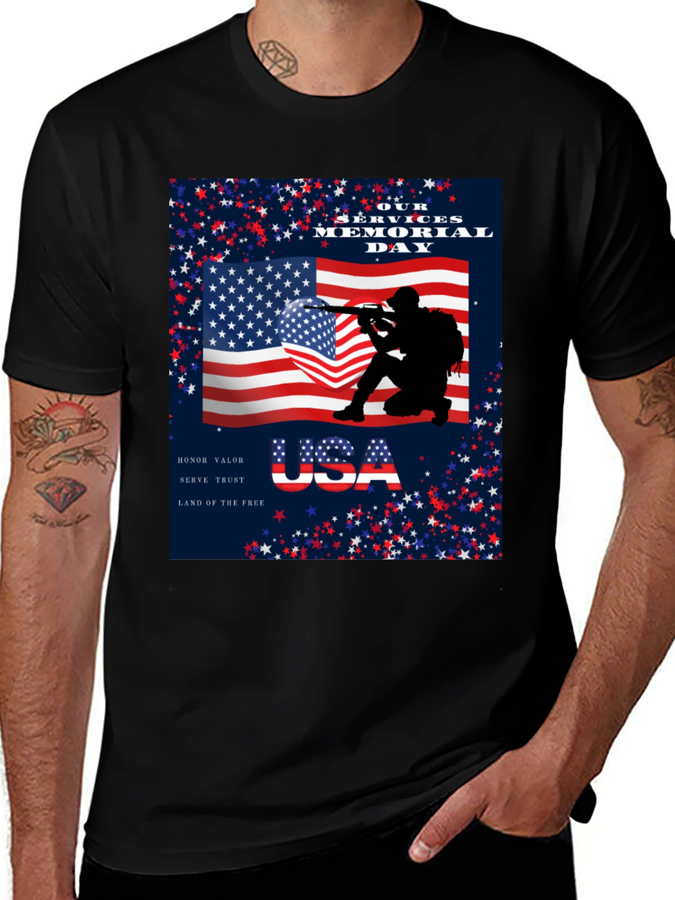 Memorial Day USA Patriotic Graphic T-Shirt