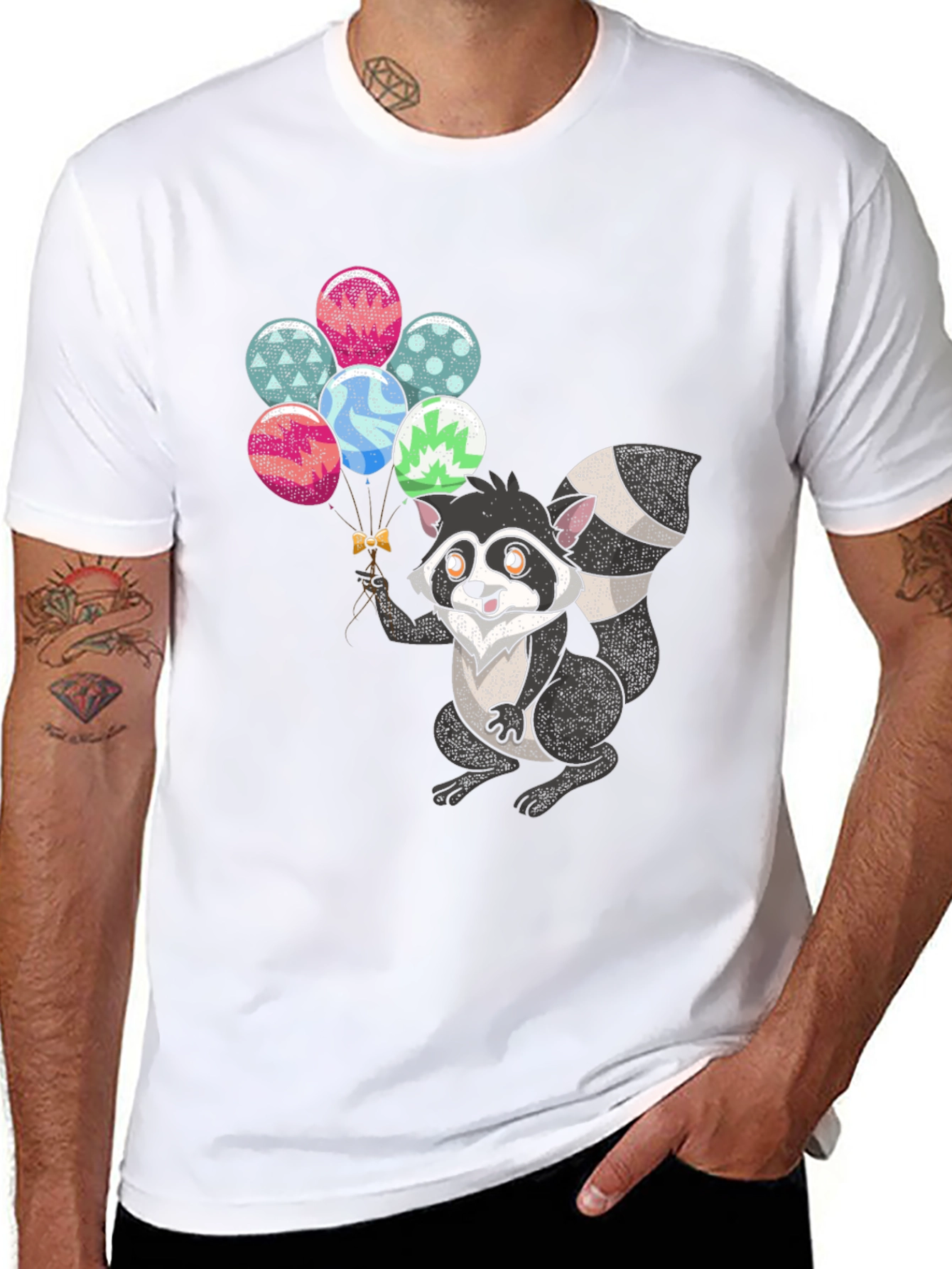 Raccoon Balloons Graphic Tee