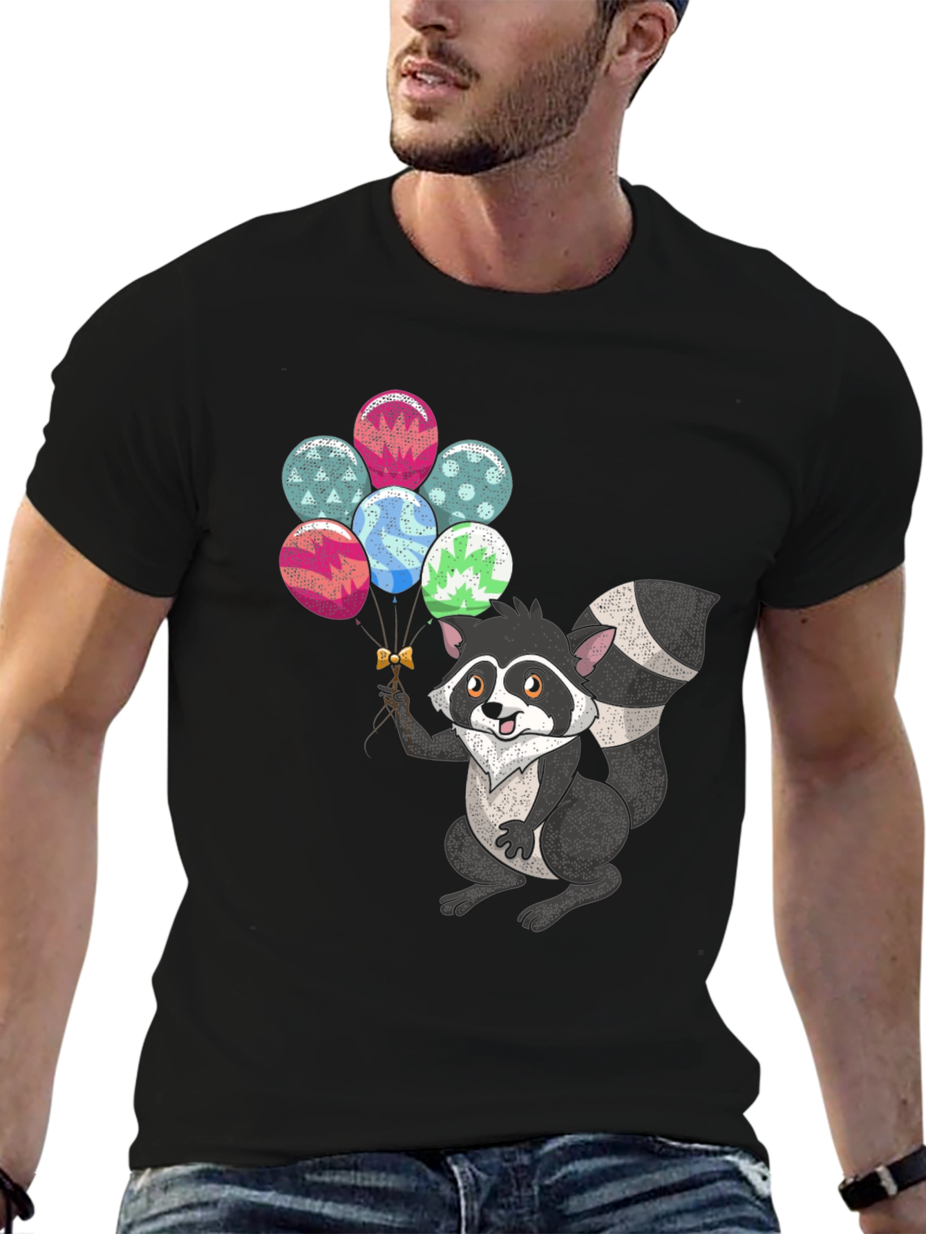 Raccoon Balloons Graphic Tee