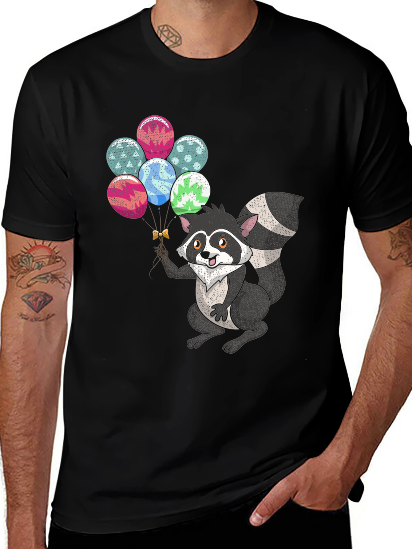 Raccoon Balloons Graphic Tee