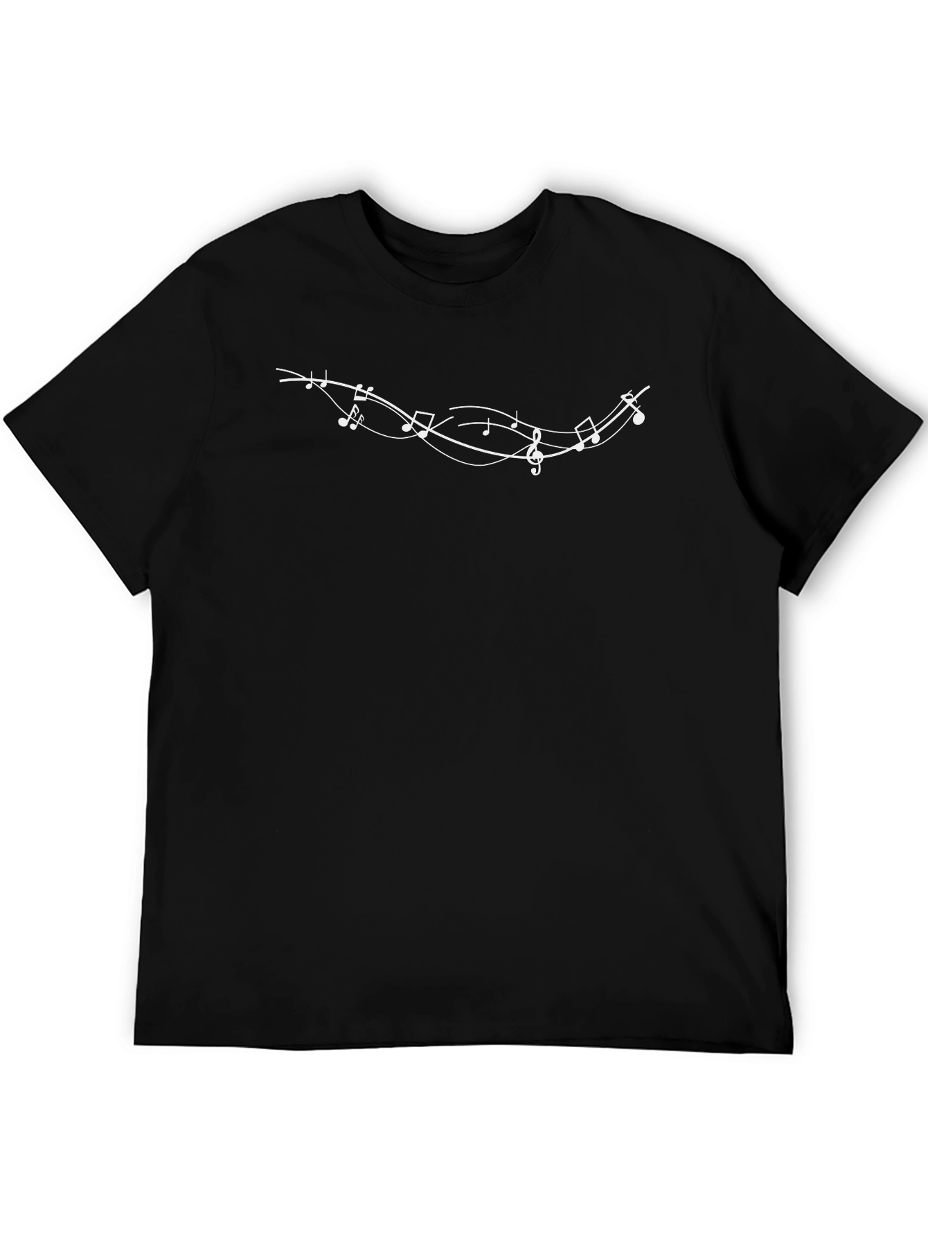 Musical Notes Graphic Black T-Shirt