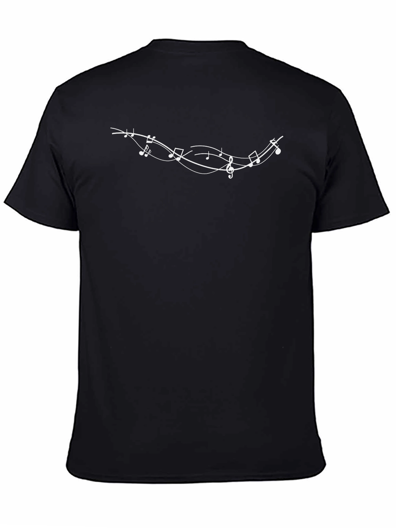 Musical Notes Graphic Black T-Shirt