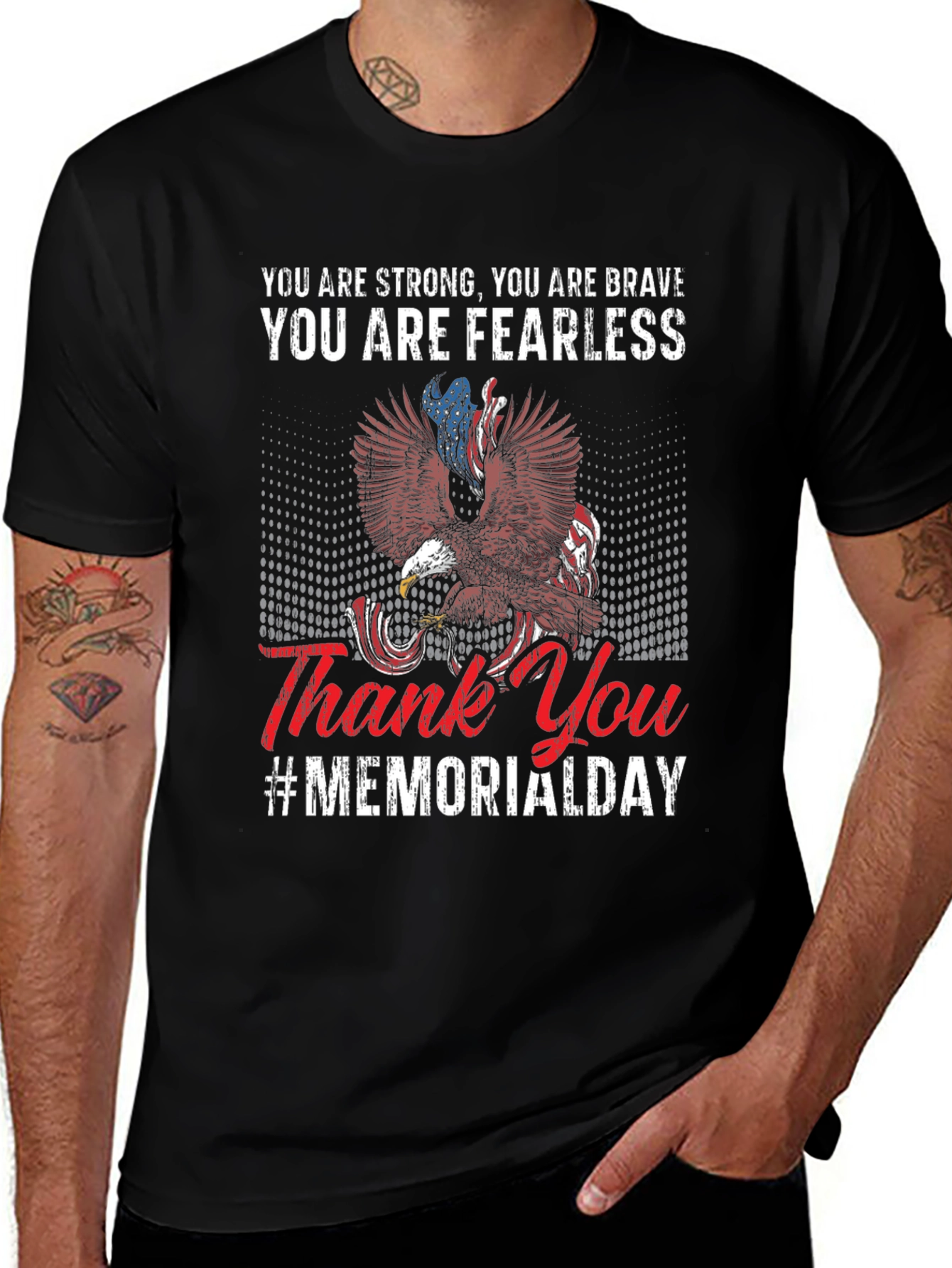 Memorial Day Eagle Graphic T-Shirt